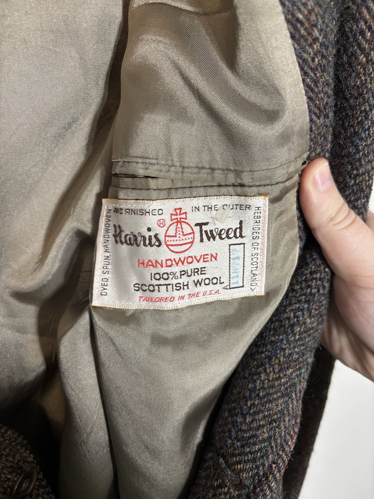 Harris Tweed Vintage Harris Tweed Handwoven Scottish Wool Harvard Blazer Size 42R - 3 Thumbnail