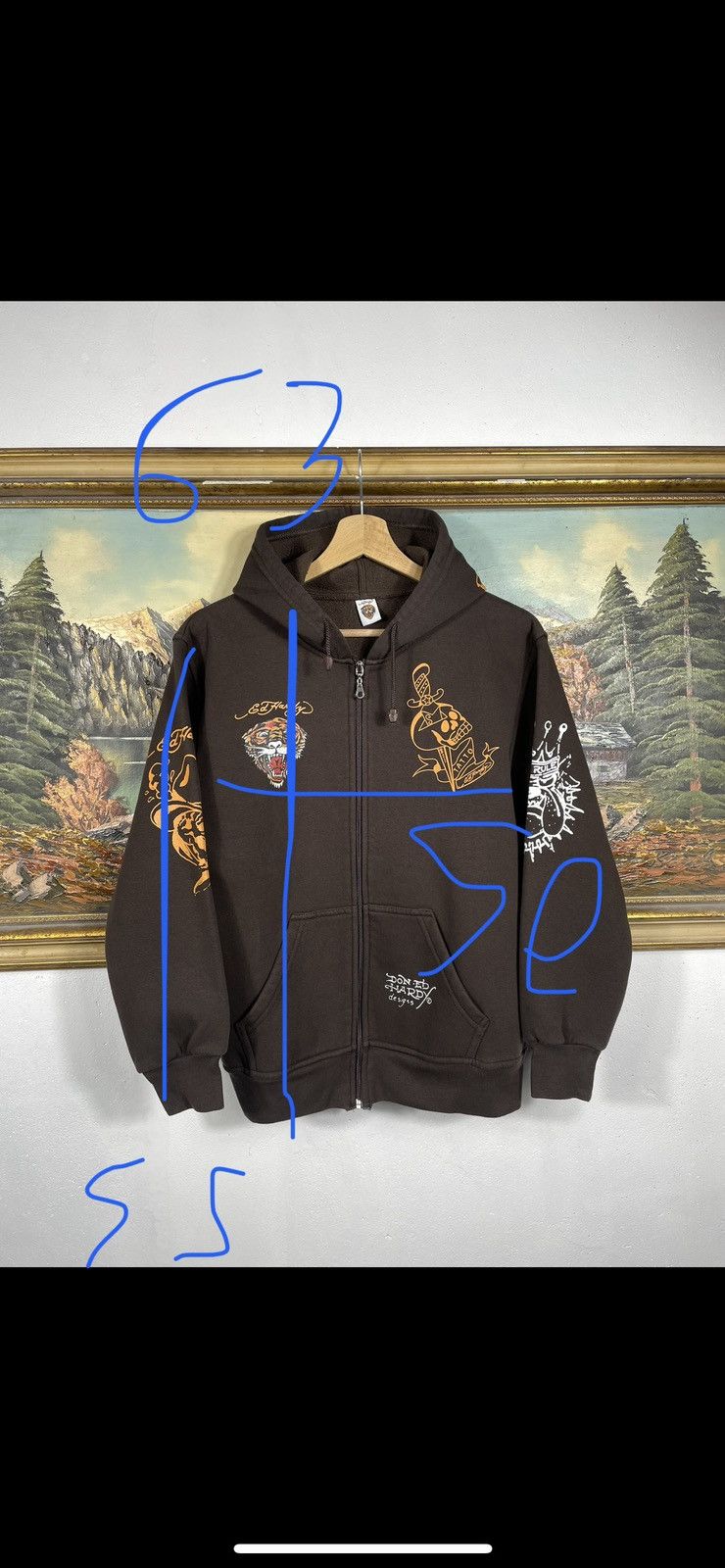 Christian Audigier × Ed Hardy × Vintage Ed Hardy Retro 00s Hoodie Skate HipHop Rap Affliction Grunge Size US S / EU 44-46 / 1 - 8 Thumbnail