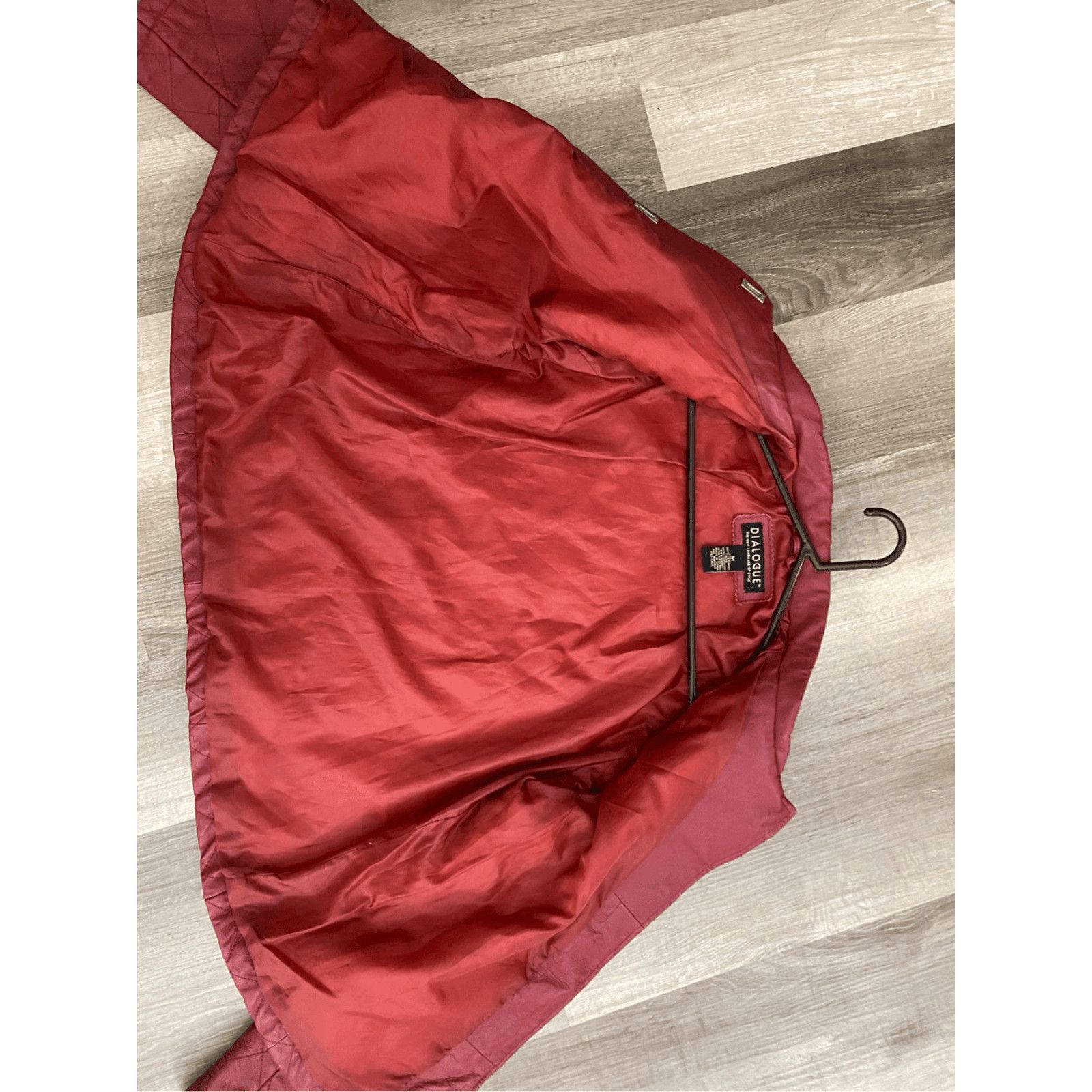 Nordstrom Dialogue Red Quilted Leather Jacket Toggle Button, Sz Medium Size M / US 6-8 / IT 42-44 - 5 Thumbnail