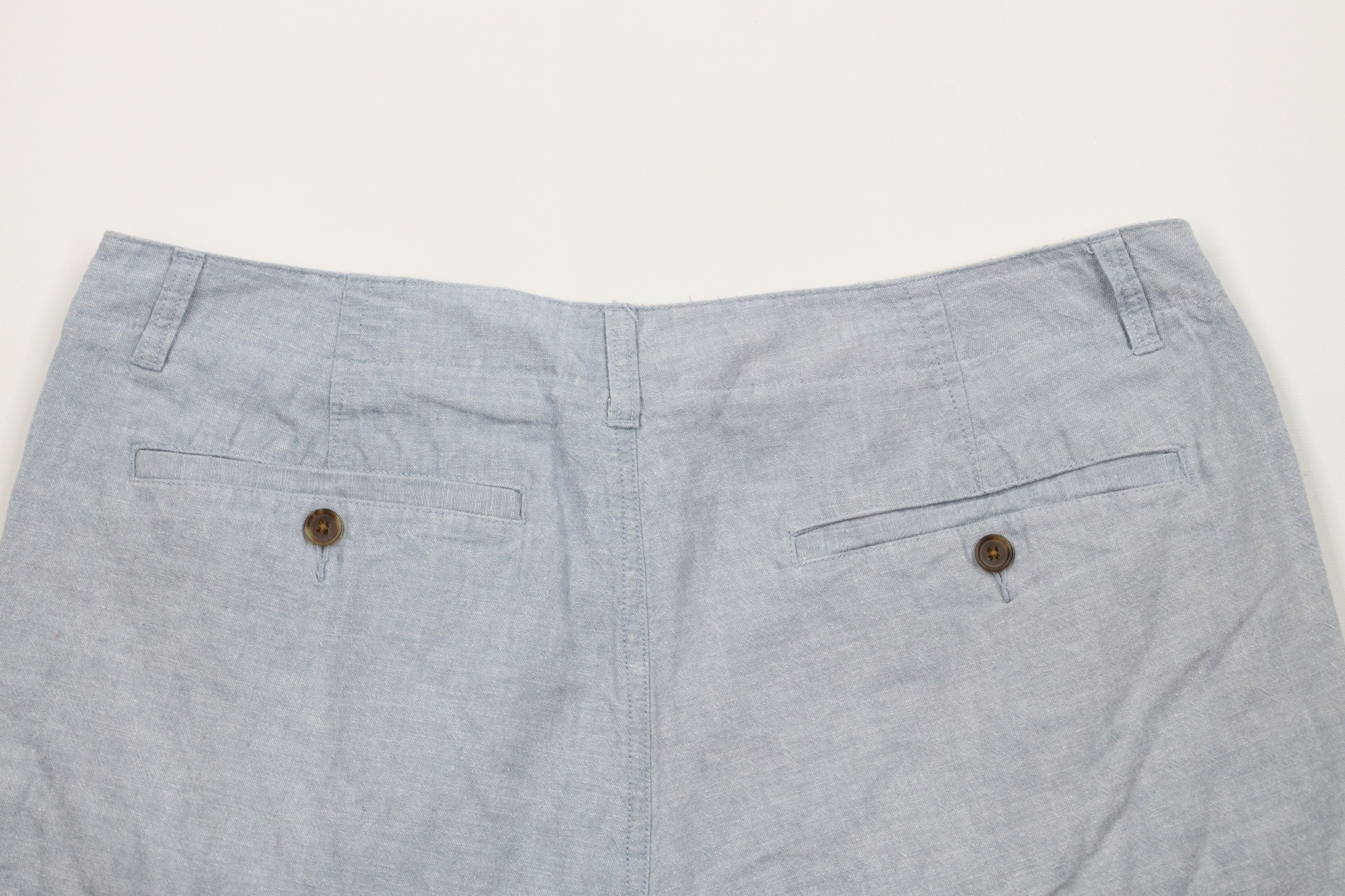 J.Crew × Vintage J Crew Gramercy Above Knee Linen Blend Chambray Shorts Blue Size US 38 / EU 54 - 12 Thumbnail