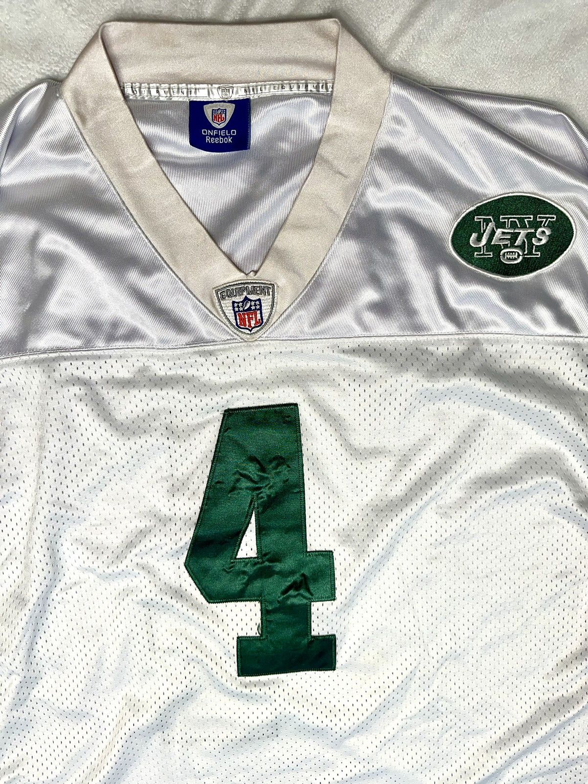 Reebok Brett Favre #4 New York Jets NFL Jersey Mens 54 Reebok Sewn Size US XL / EU 56 / 4 - 5 Thumbnail