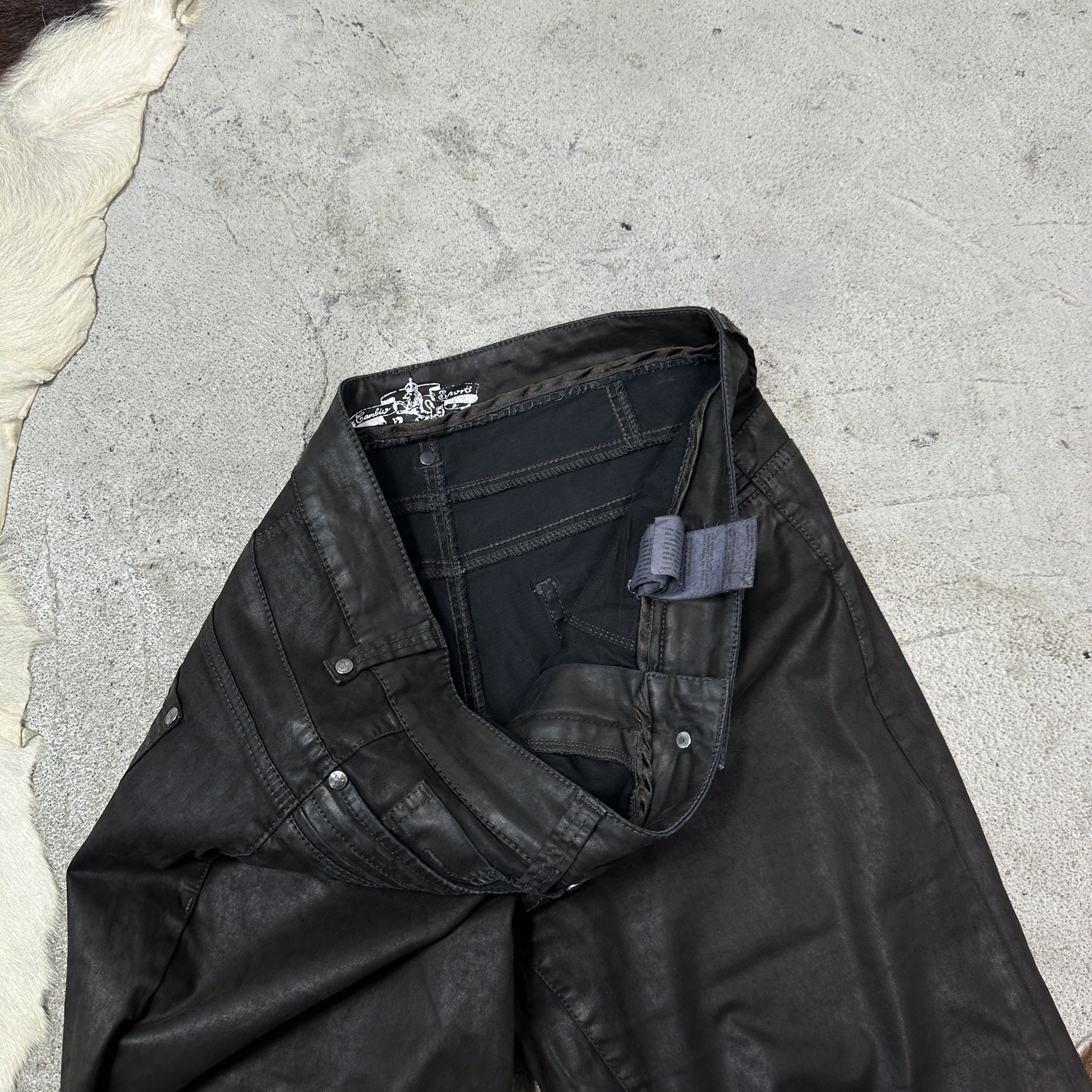 Vintage Vintage Avant-Garde Women's Waxed Trousers Y2K Size 26" / US 2 / IT 38 - 3 Thumbnail