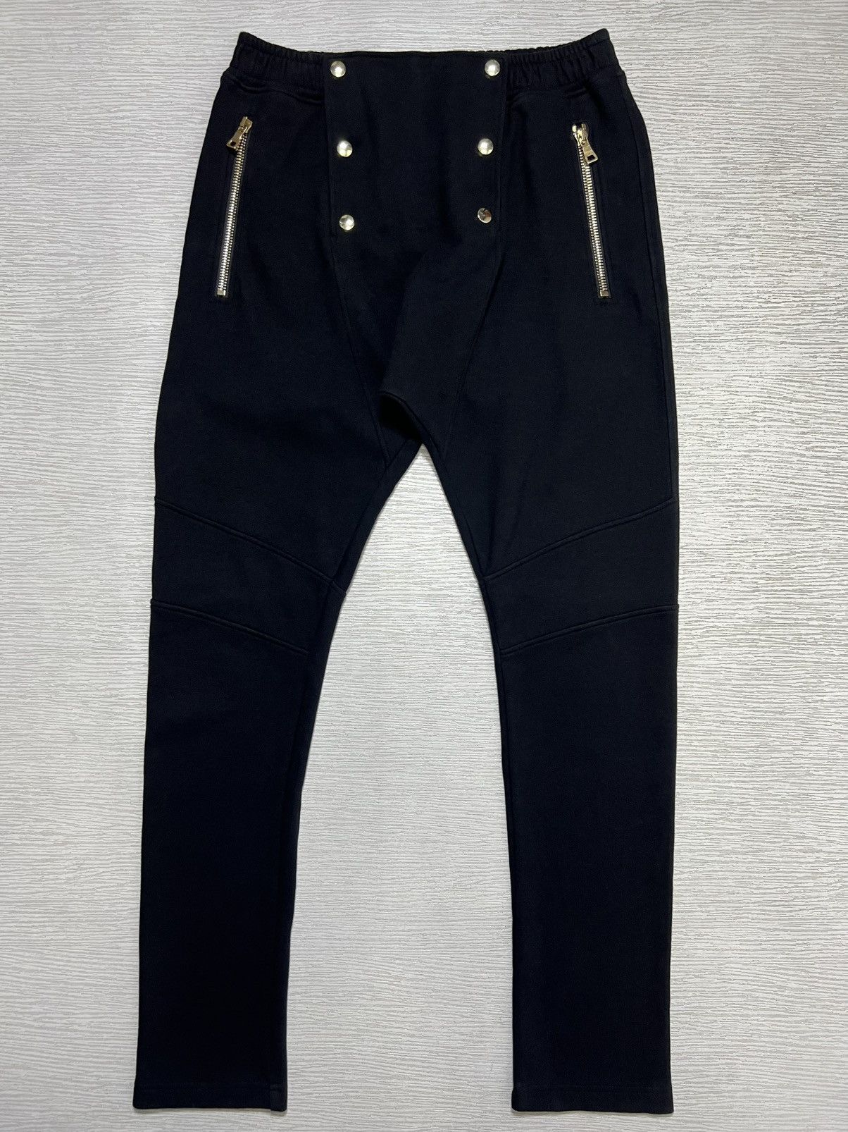 Balmain Balmain - Gold Hardware Biker Sweatpants Size US 30 / EU 46 - 1 Thumbnail