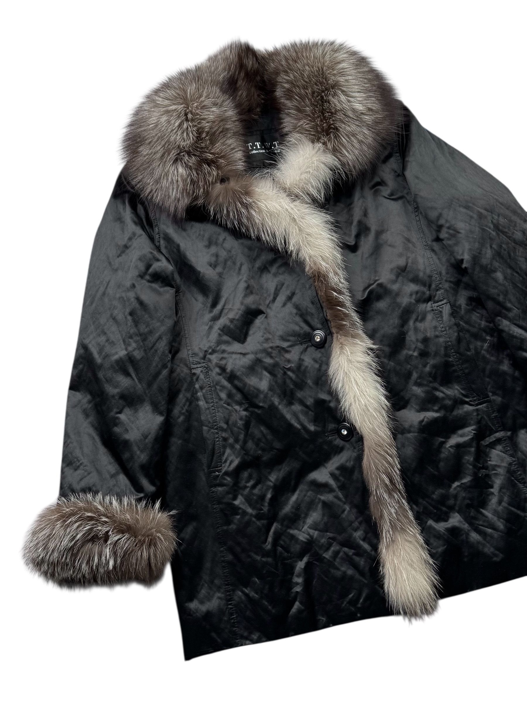 Vintage Jacket With Real Fur Details From The 90's(V394) Size L / US 10 / IT 46 - 2 Thumbnail