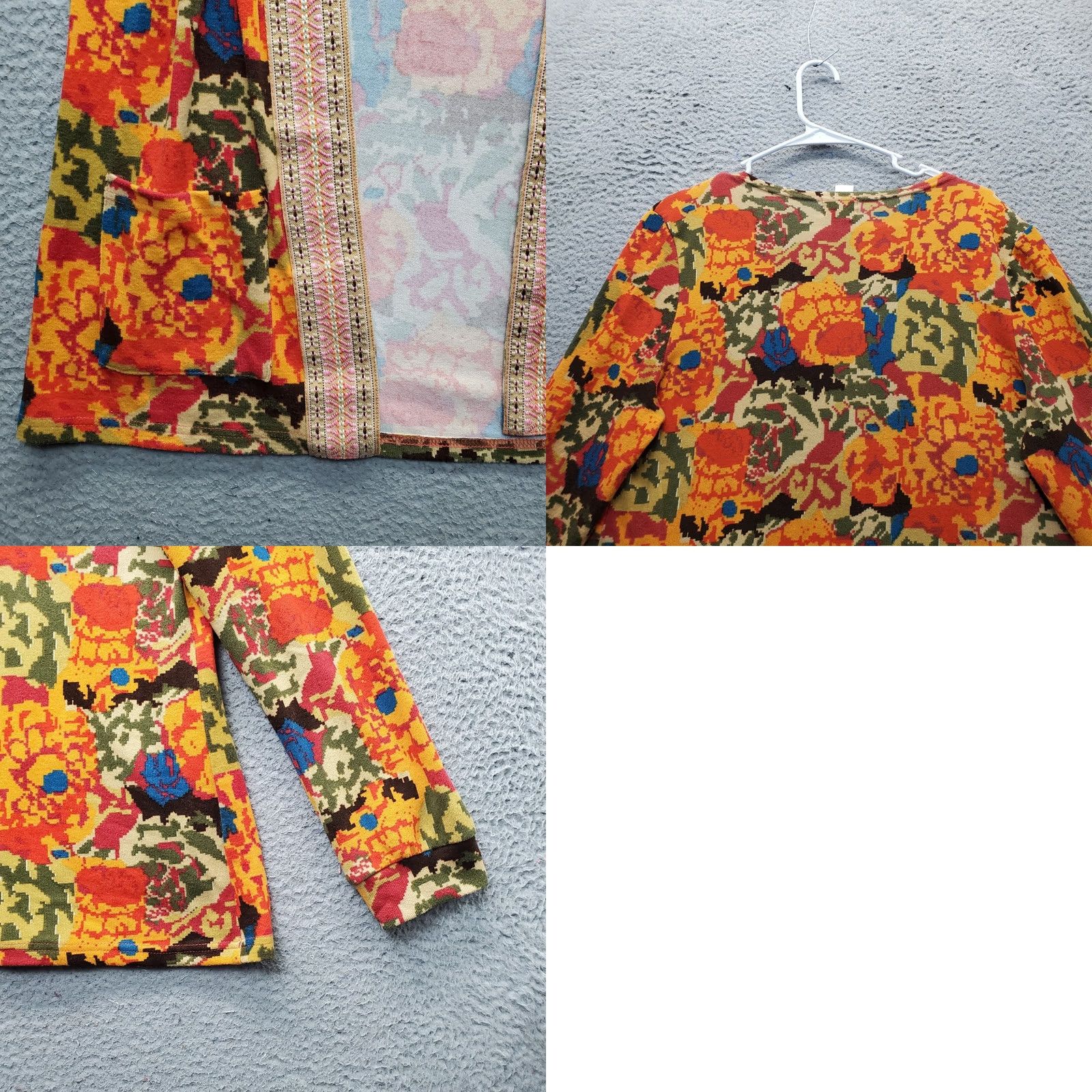 Vintage Tracy Porter Kantha Kimono Jacket Womens Size 6-8 Multi Printed Lightweight Open Front Geometric Pattern Woven Jacket Size M / US 6-8 / IT 42-44 - 8 Thumbnail