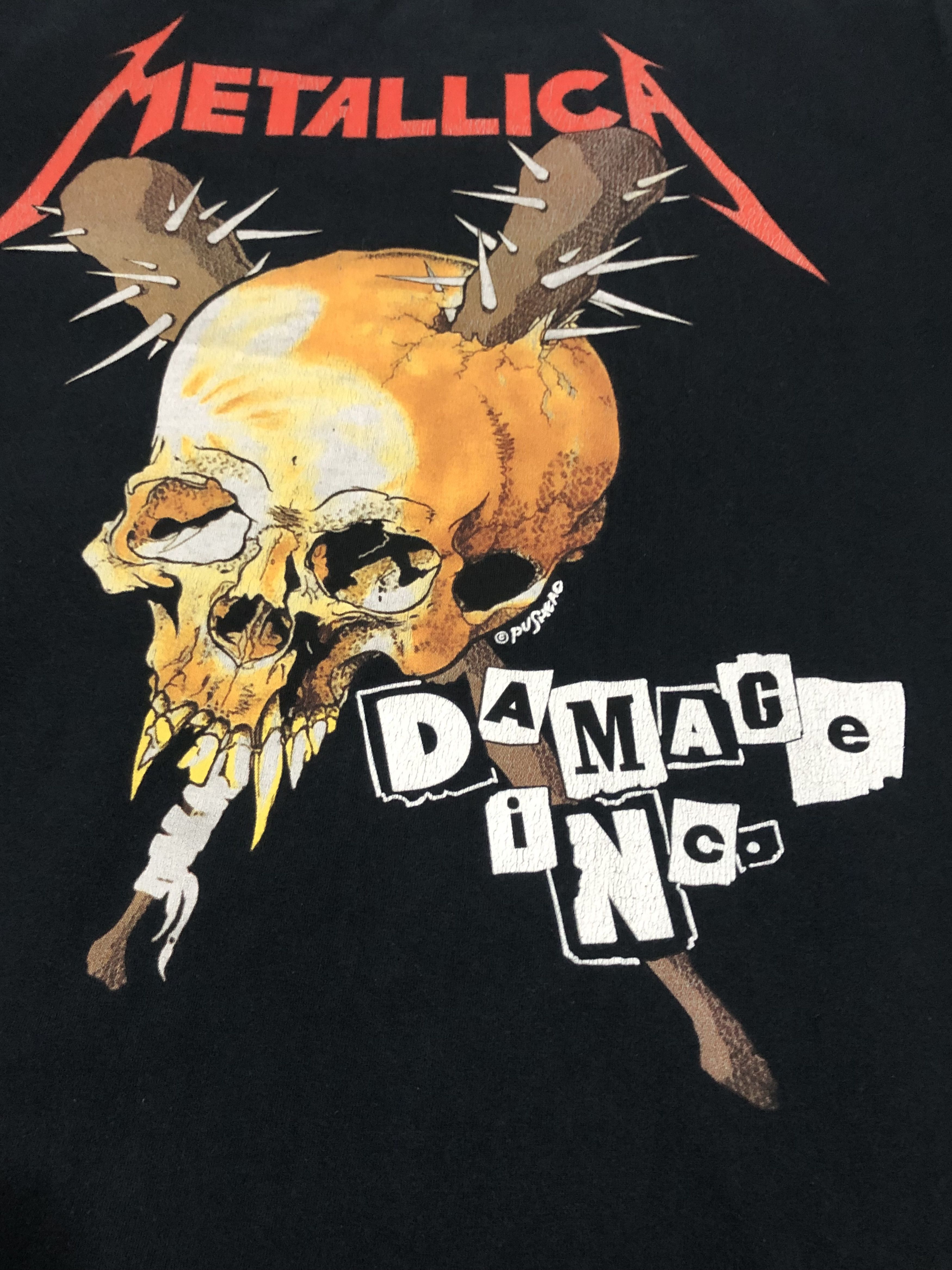 Band Tees × Metallica × Vintage Vintage Worn Bootleg Metallica Damage iNco Tour Size US L / EU 52-54 / 3 - 3 Thumbnail