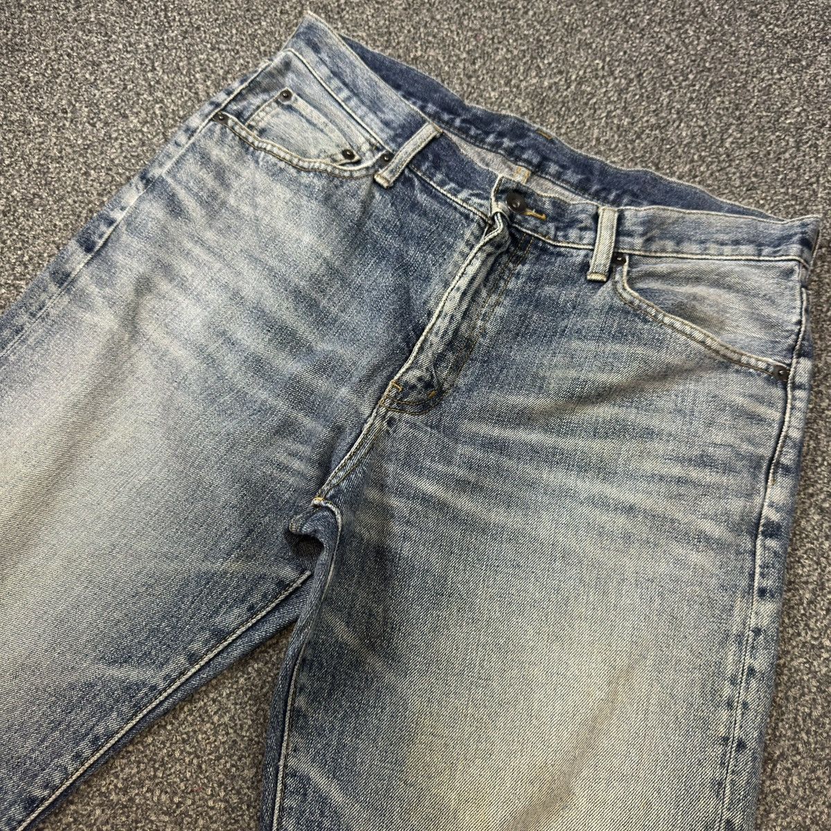 Undercover × Uniqlo 🔥🇯🇵 Vintage 90s Japanese Uniqlo Stone Wash Faded Denim Size US 33 - 3 Thumbnail
