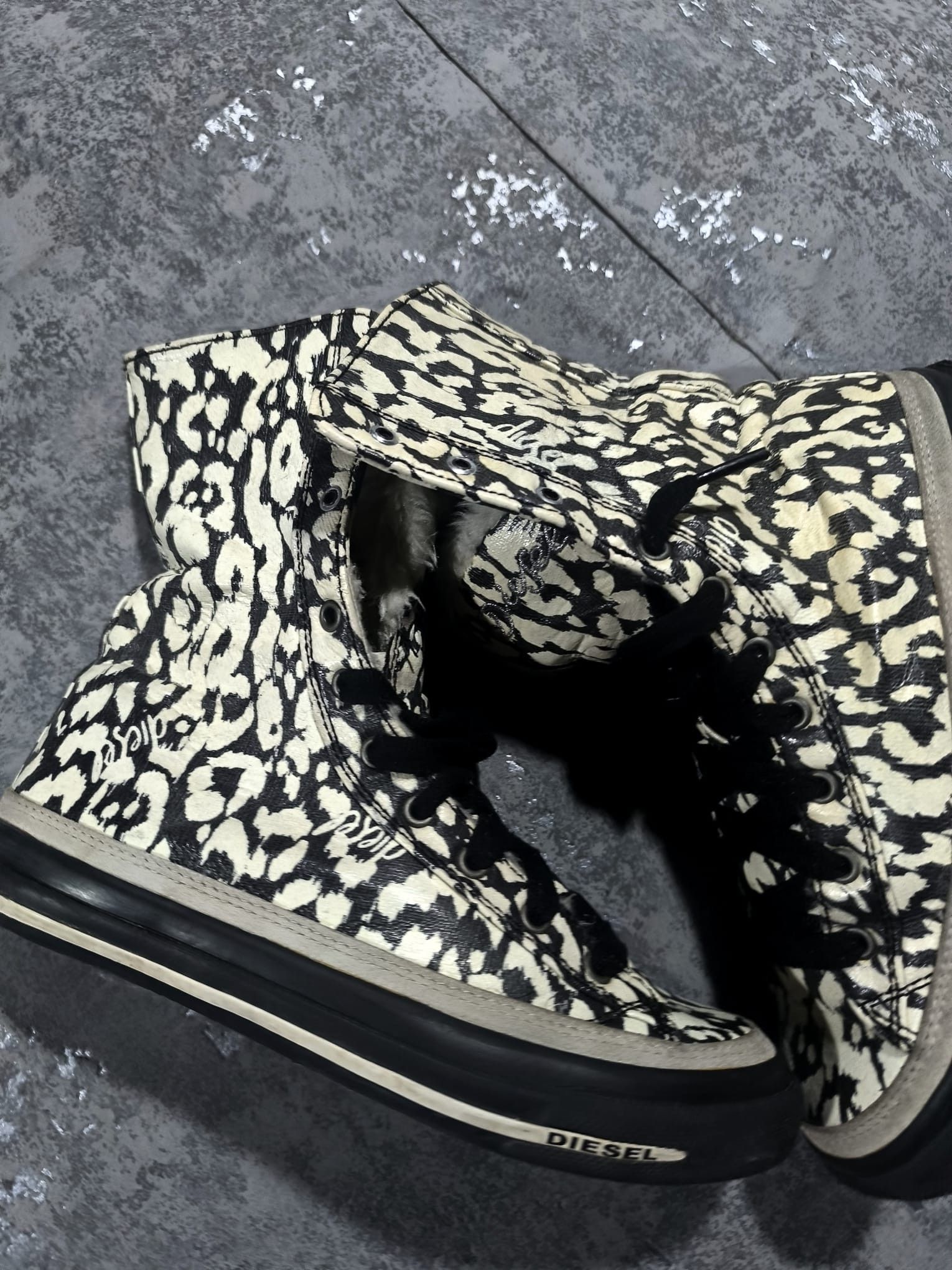 Diesel Diesel Expoflap y2k fur leather sneakers Size US 5 / IT 35 - 10 Thumbnail
