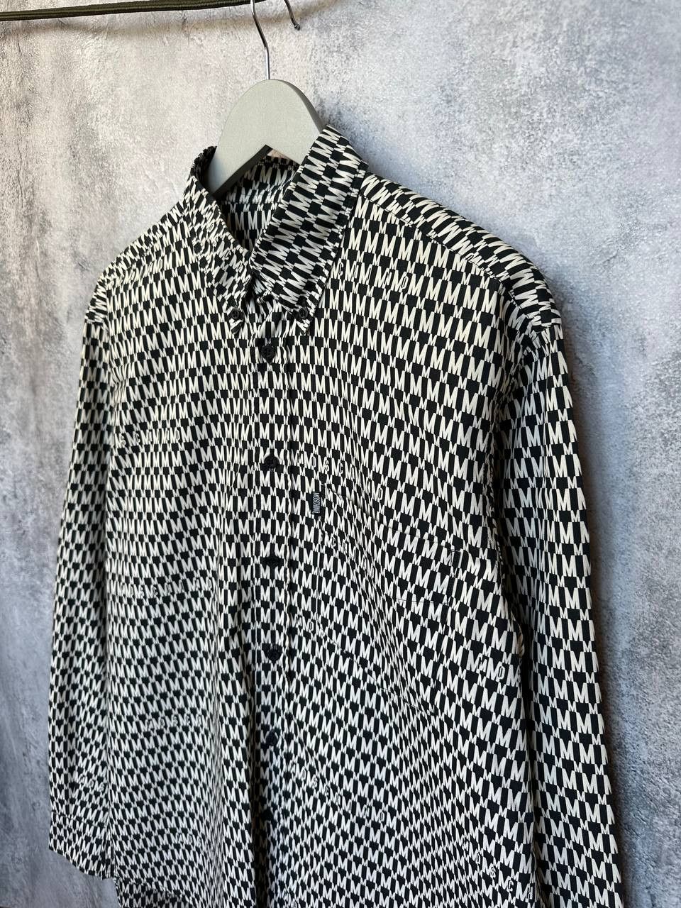Moschino × Vintage Moschino Jeans Vintage 90s Monogram Shirt Button Up Logo Size US L / EU 52-54 / 3 - 6 Thumbnail