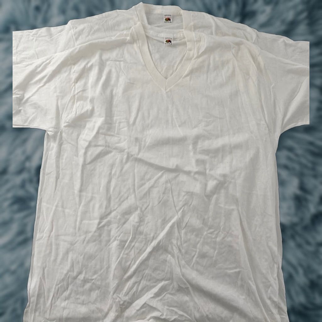 Fruit Of The Loom VINTAGE Fruit Of The Loom T-Shirt Adult XLarge White Single Stitch 90s Men Lot of 2 Size US XXL / EU 58 / 5 - 1 Thumbnail