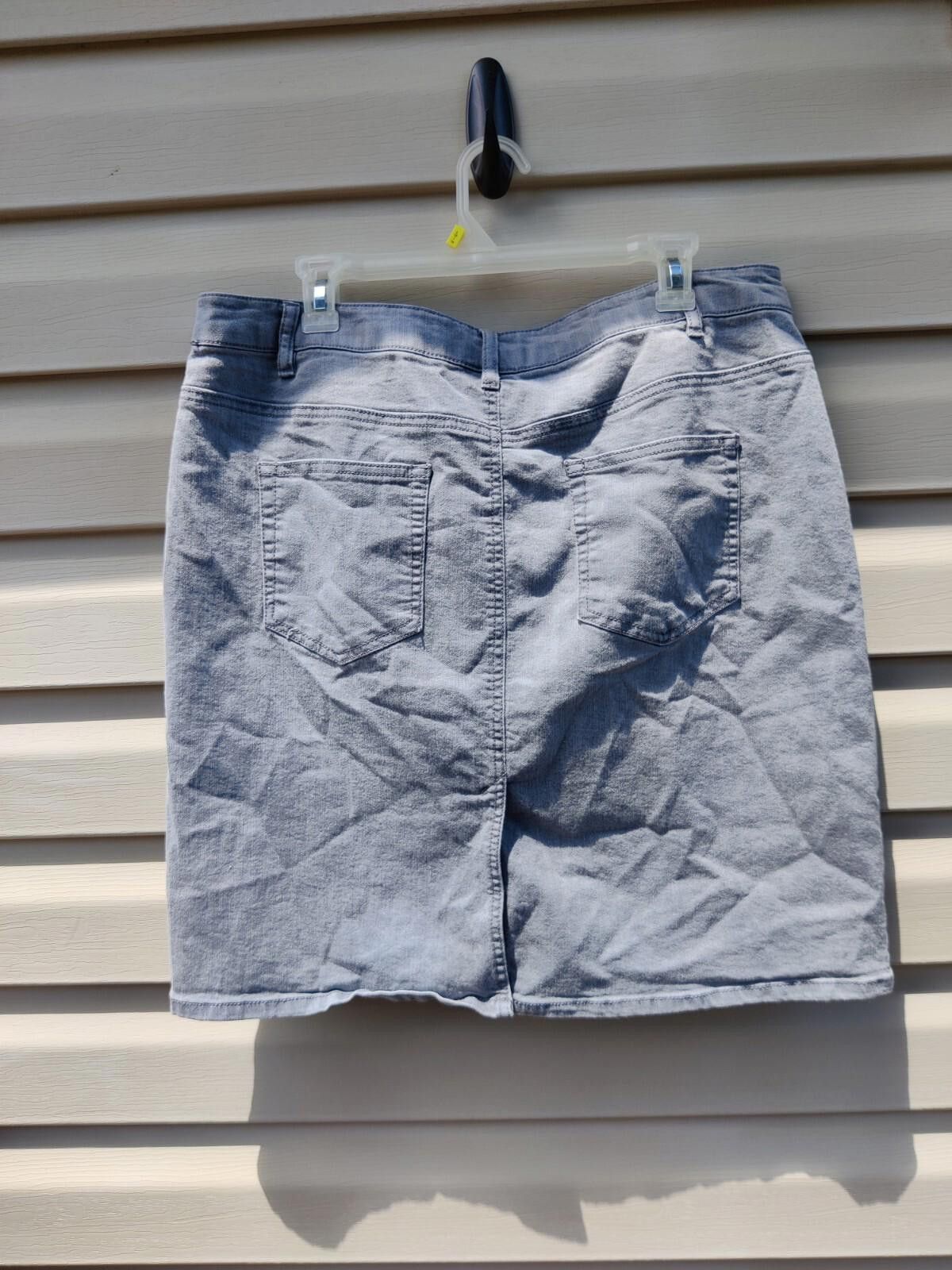 Other Jacqueline Smith Gray Denim Jean Skirt Light Wash Womens Sz Size 38" / US 16 / IT 52 - 6 Thumbnail