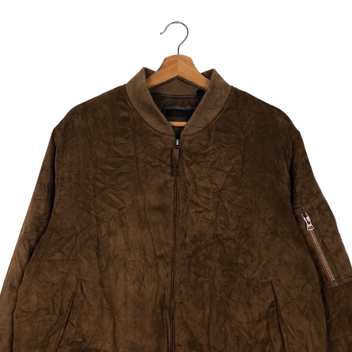 Japanese Brand 📌Rich Brown Vintage Bomber Biker Jacket Uniqlo Issey Miyake Size US XL / EU 56 / 4 - 4 Thumbnail