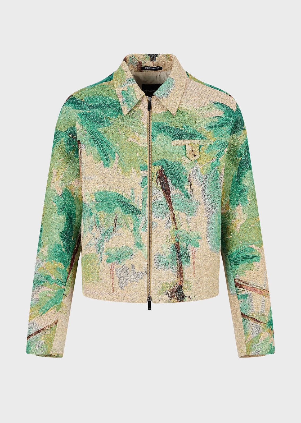 Emporio Armani !DS! FW22 Emporio Armani Green Palm Tree Summer Jacket Size US M / EU 48-50 / 2 - 2 Thumbnail