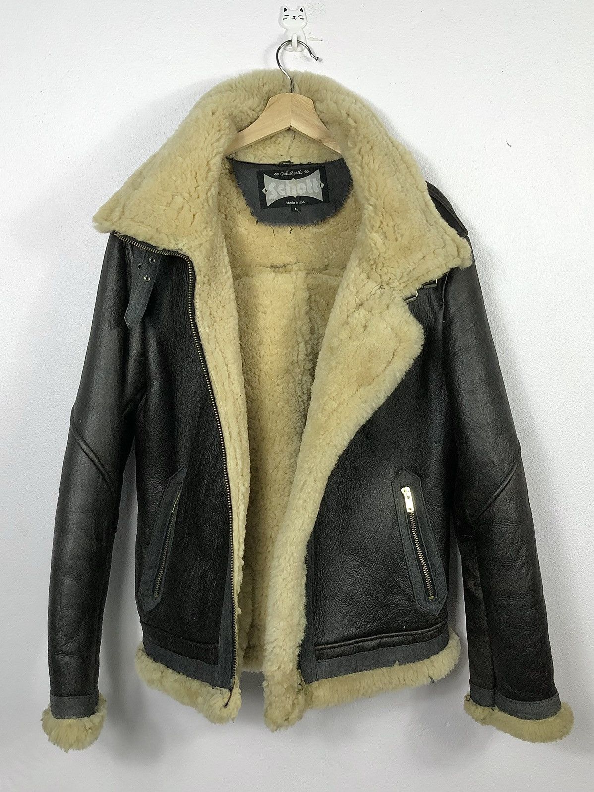 Schott Rare Vintage Schott B3 Shearling Leather Jacket Made in USA Size US M / EU 48-50 / 2 - 11 Thumbnail
