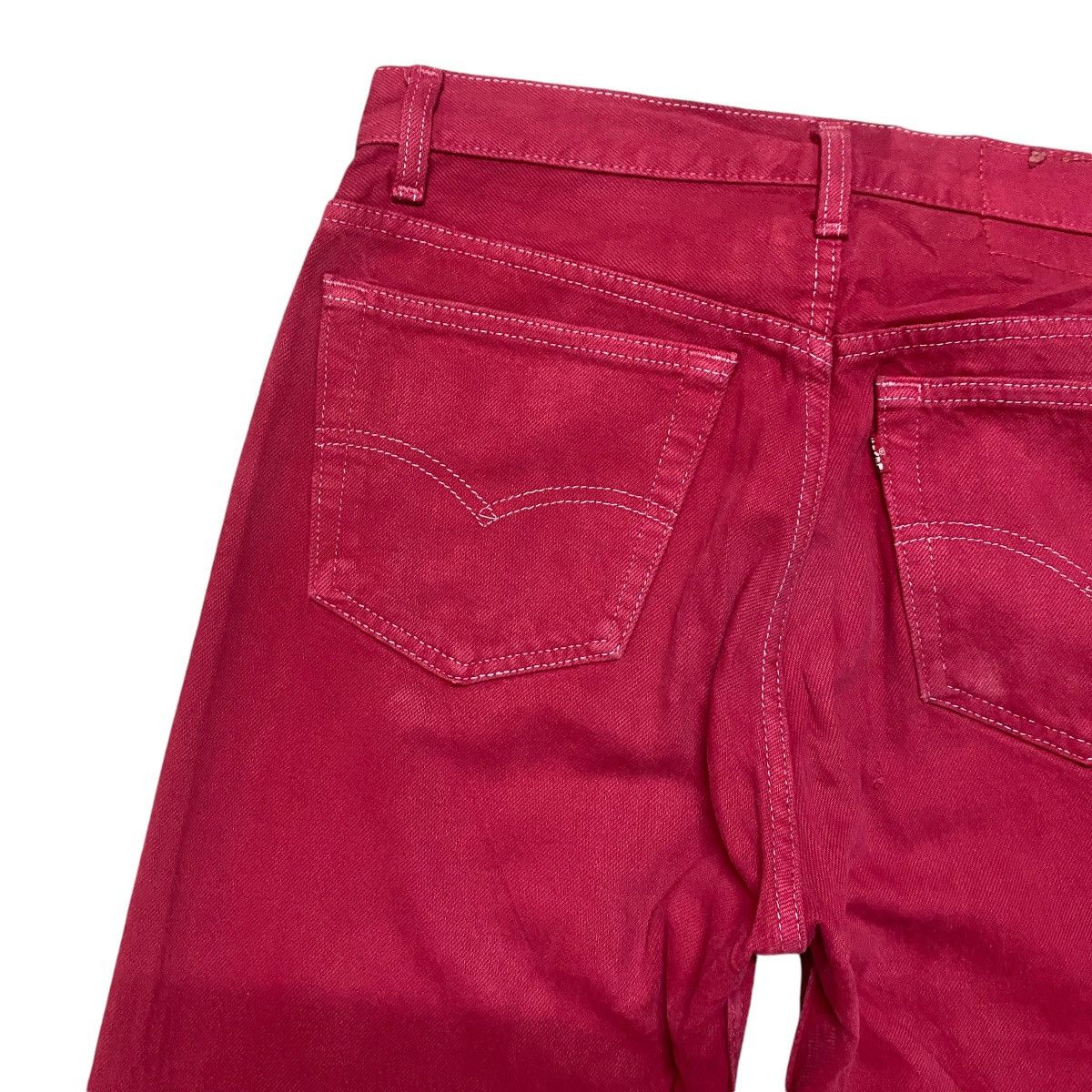 Levi's Vintage 90s Levis 501 Red Denim Jeans Dyed Size US 31 - 10 Thumbnail
