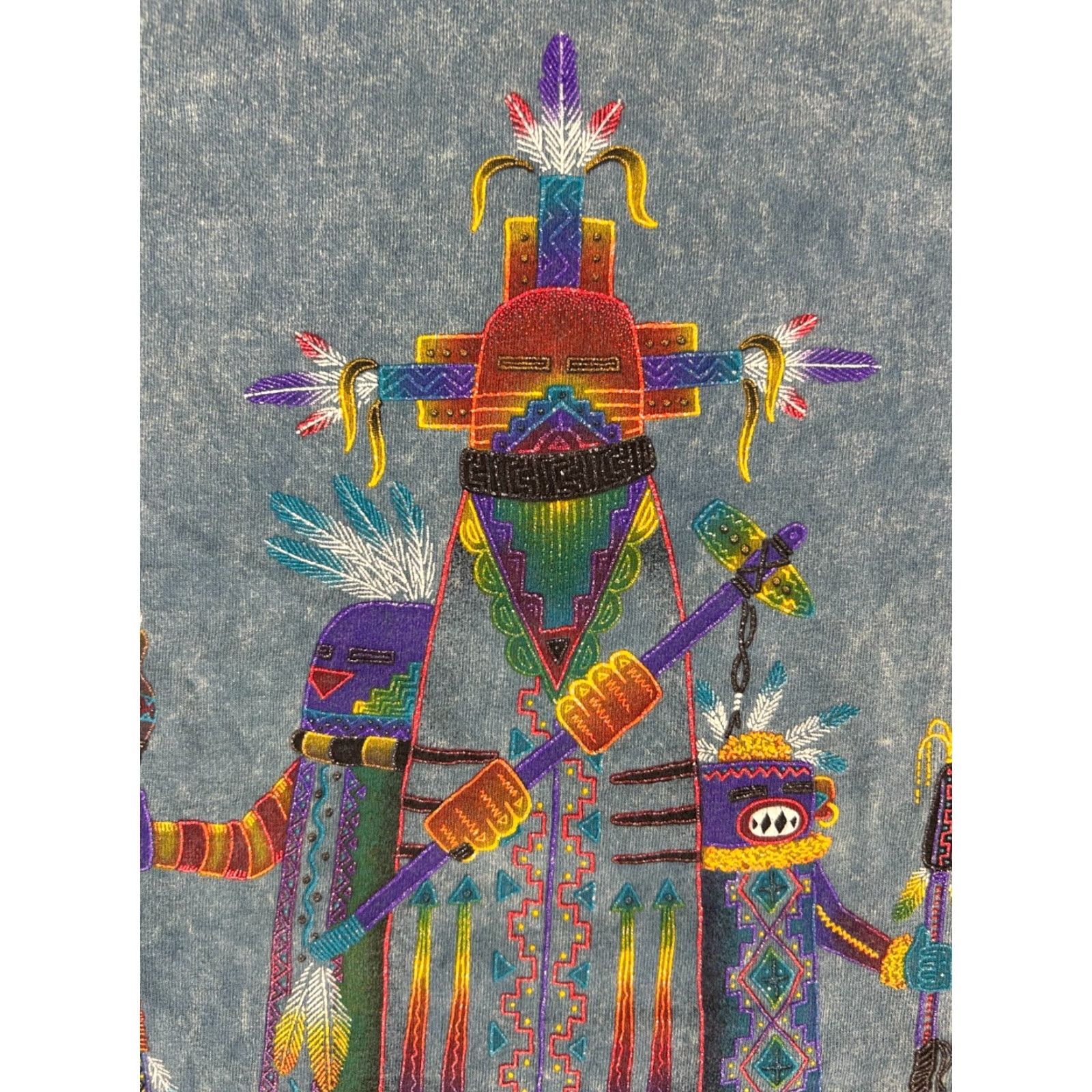 Gildan VINTAGE Tucson AZ Tribal T-Shirt Gildan Heavy Cotton XL Blue Mens 90s Graphic Printed Crew Neck Short Sleeve United States USA Size US XL / EU 56 / 4 - 5 Thumbnail