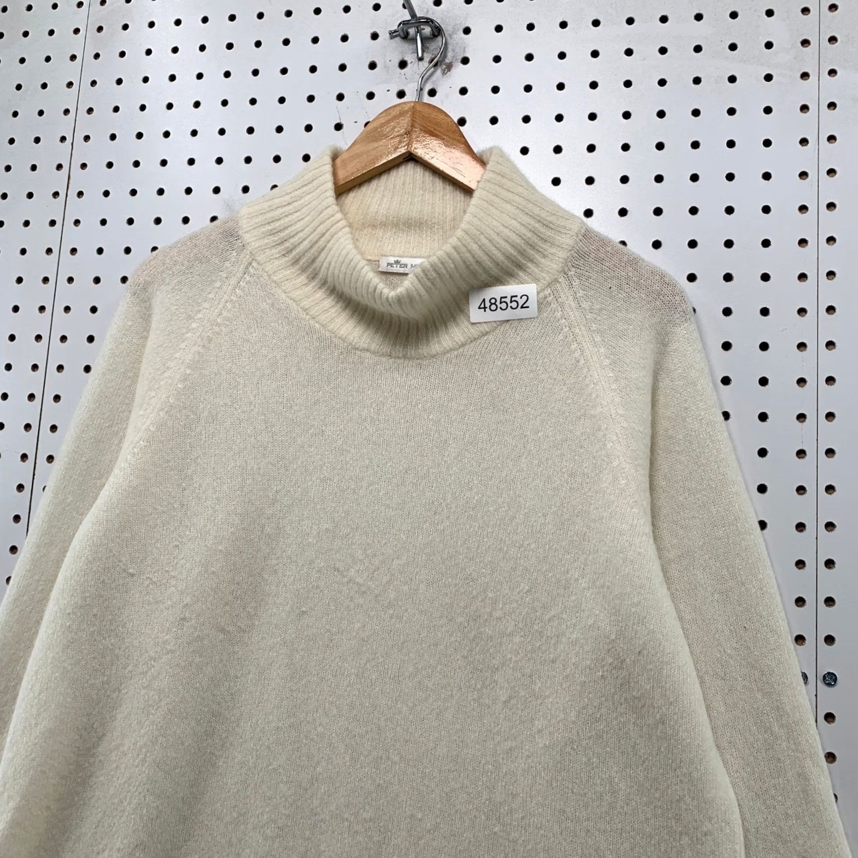Peter Millar Peter Millar Sweater Womens XL Cream Merino Wool Cashmere Blend Mock Neck Raglan Size XL / US 12-14 / IT 48-50 - 7 Thumbnail