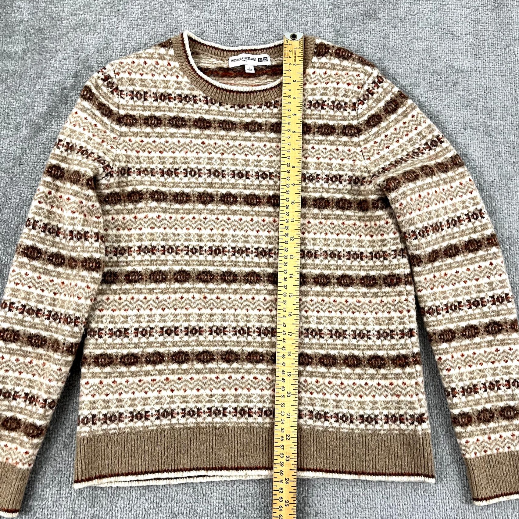 Uniqlo VINTAGE UNIQLO INES DE LA FRESSANGE Sweater Shirt Women Brown Alpaca Wool Crew Neck L Size L / US 10 / IT 46 - 4 Thumbnail