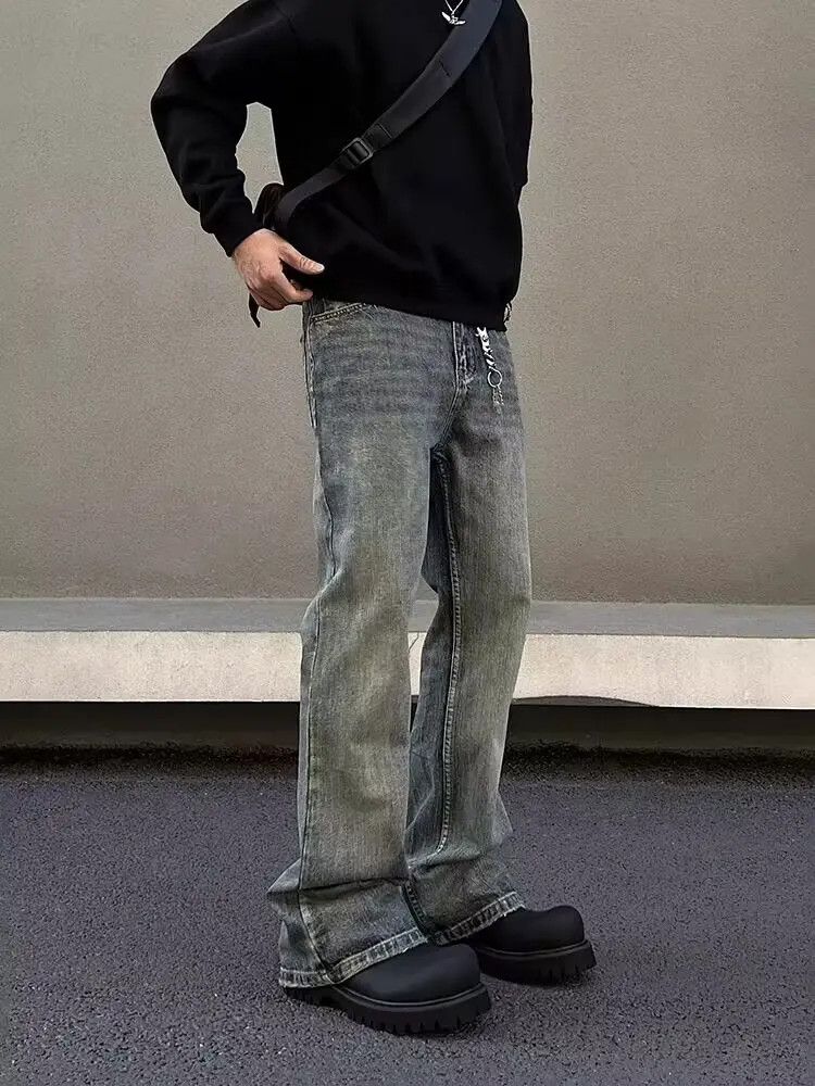 Japanese Brand × Jean Vintage washed slub straight-leg bootcut jeans Size US 29 - 4 Thumbnail