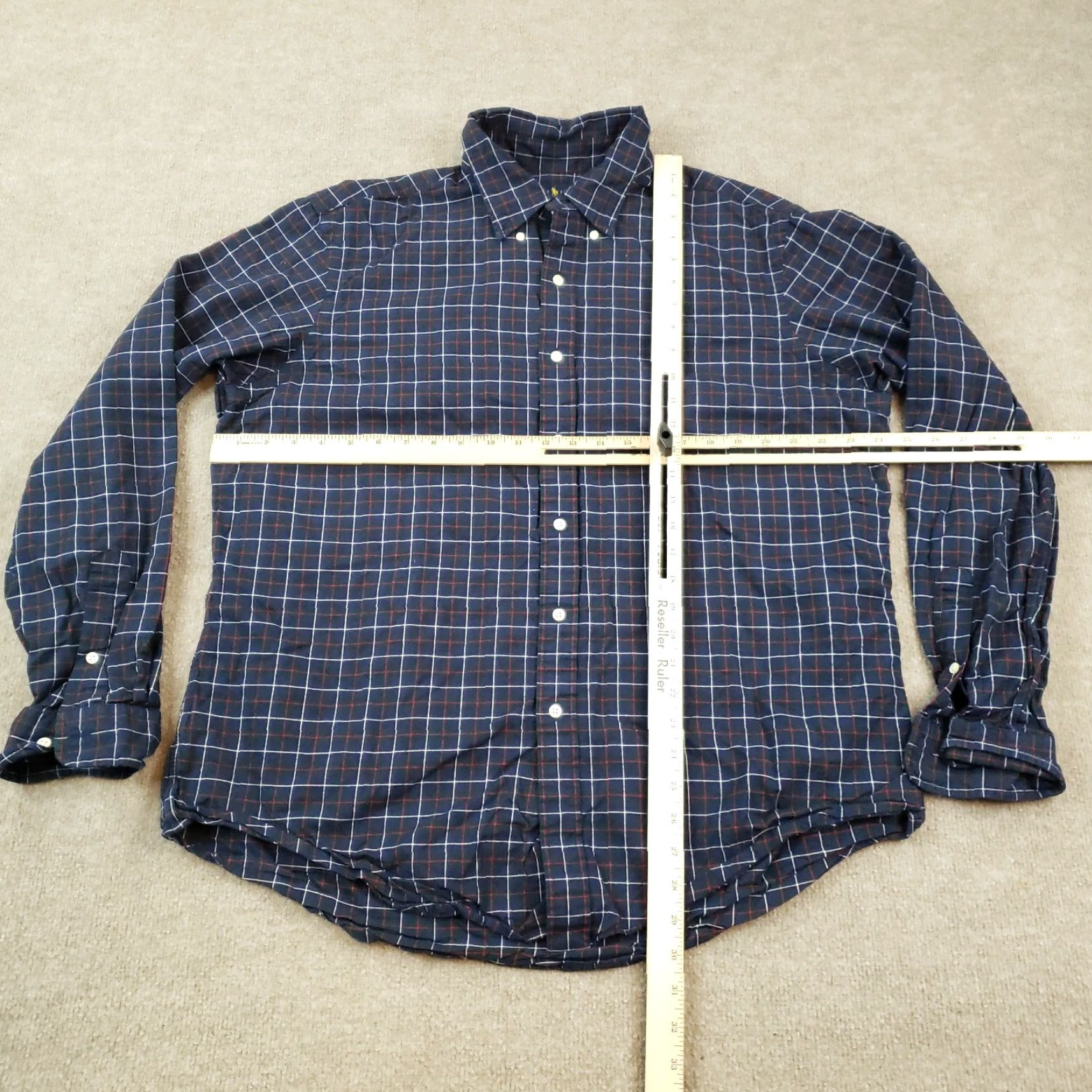 Ralph Lauren Ralph Lauren Blue Plaid Long Sleeve Button Up Shirt Mens Extra Large Size US XL / EU 56 / 4 - 2 Thumbnail