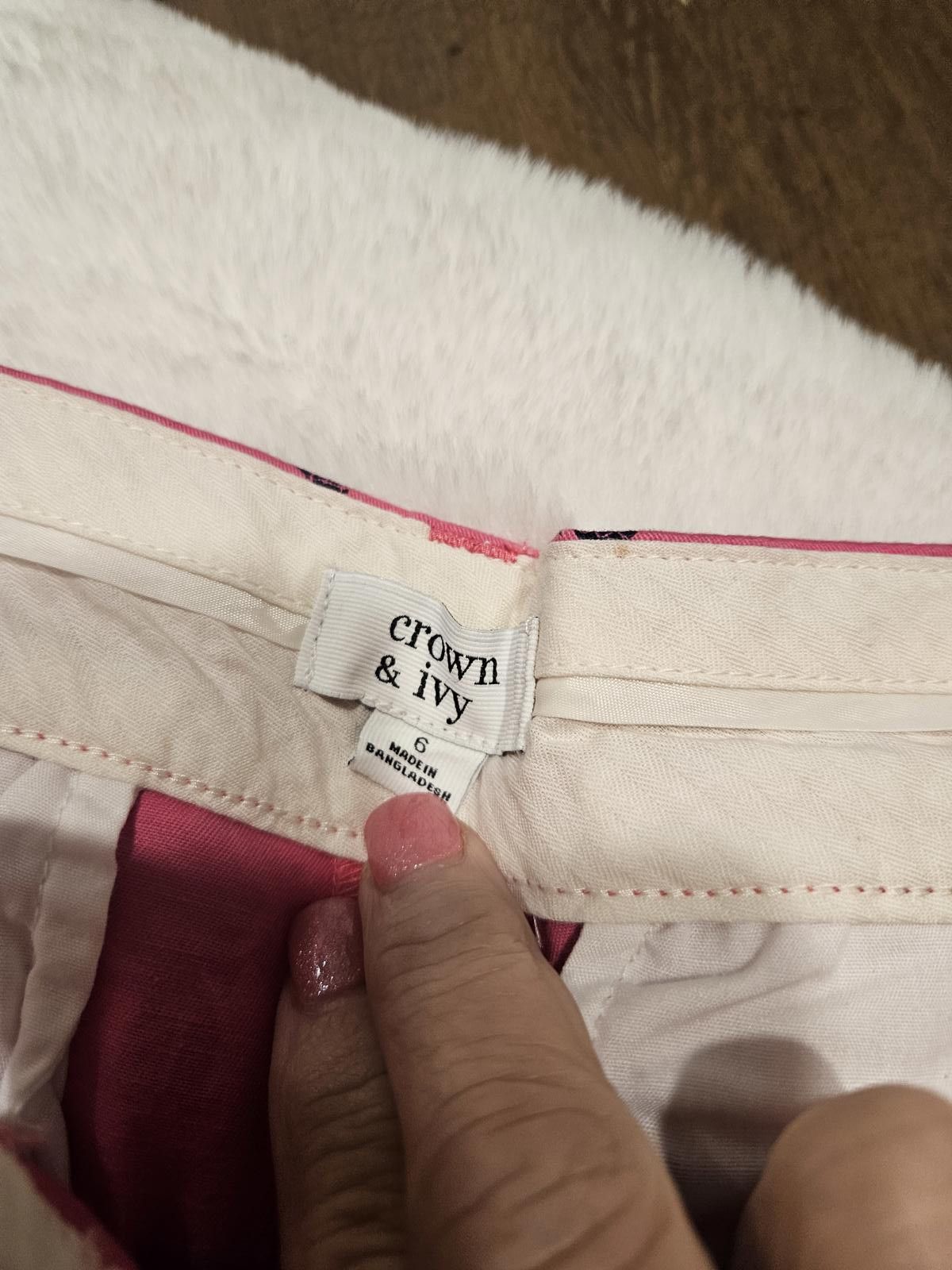 Designer Crown & Ivy Size 6 Vibrant Pink Elephant Print Shorts Size 28" / US 6 / IT 42 - 7 Thumbnail