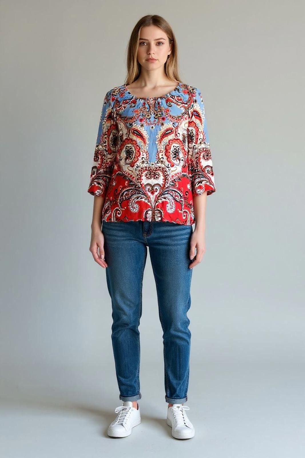 Other Ruby Rd. Women's Paisley Print 3/4 Sleeve Blouse Size M / US 6-8 / IT 42-44 - 2 Thumbnail