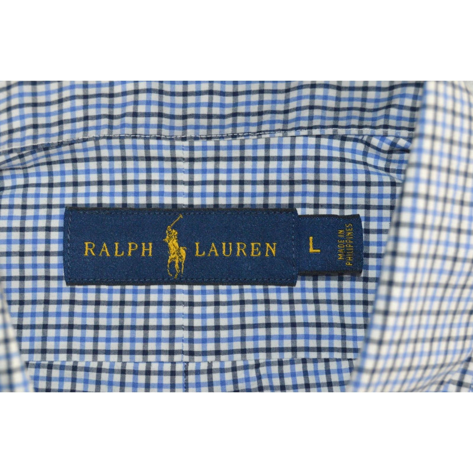 Polo Ralph Lauren POLO Ralph Lauren Shirt Men L/S Blue Plaid Cotton Button-Down, Size L, Classic Fit, Pony Embroidered, Vintage: No, 100% Cotton, Regular, Blue, Knit? Size US L / EU 52-54 / 3 - 4 Thumbnail