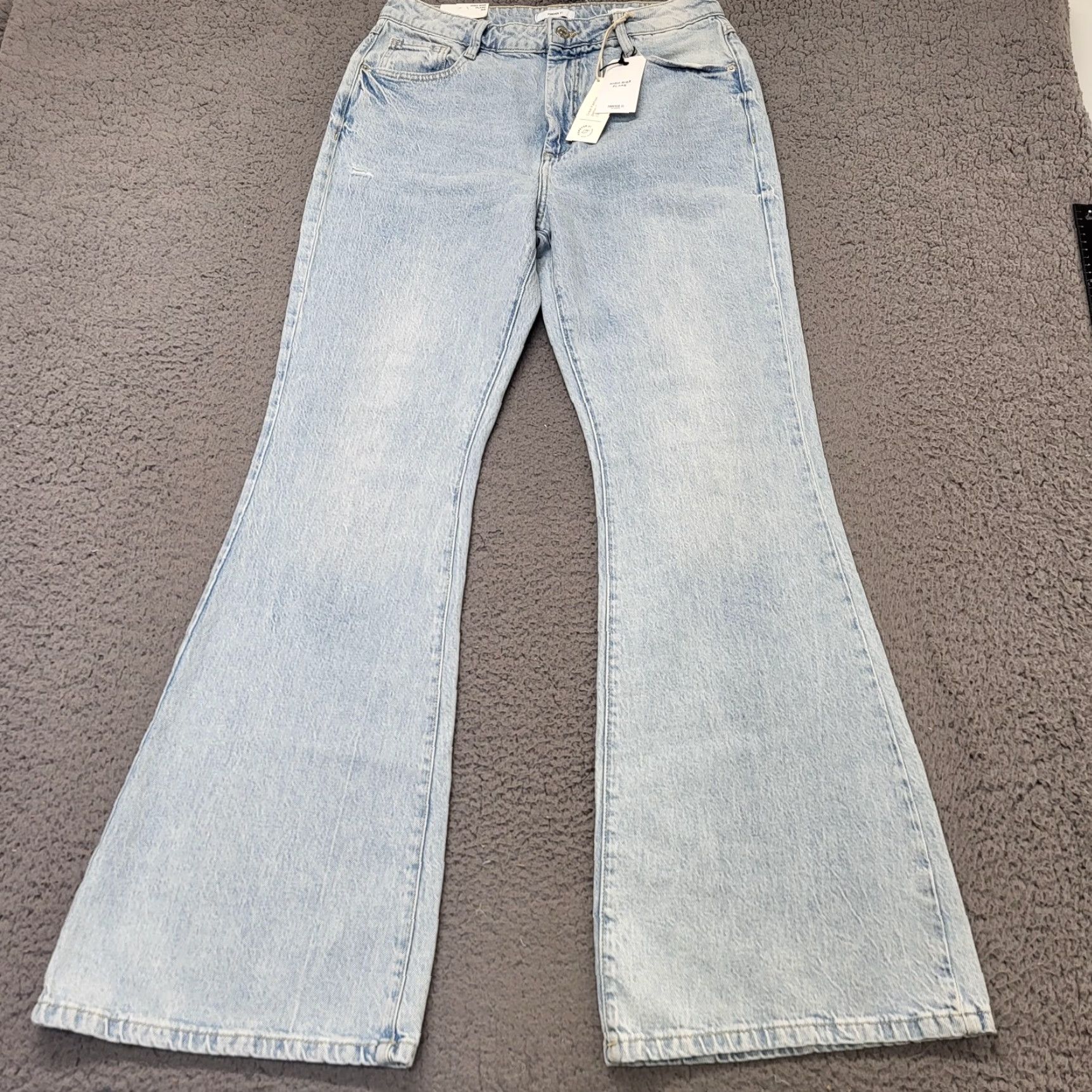 Forever 21 FOREVER 21 Jeans Women's Size 30 Blue High Rise Slim Fit Flared Hippie Boho Jeans Size 30" / US 8 / IT 44 - 2 Thumbnail