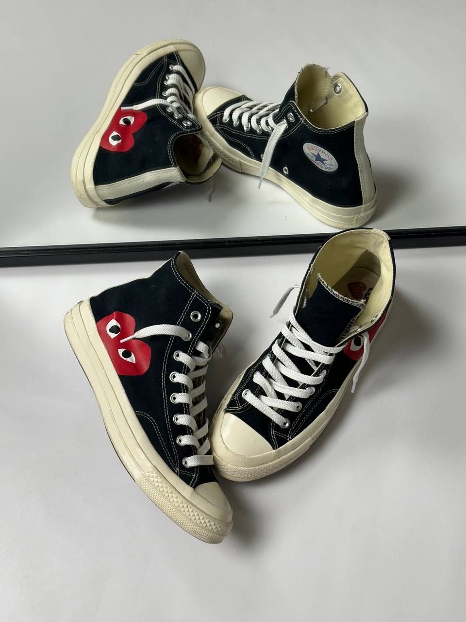 Comme des Garcons PLAY × Converse 🔥Converse x Comme des Garçons PLAY Japanese Sneakers Size US 9 / EU 42 - 1 Thumbnail