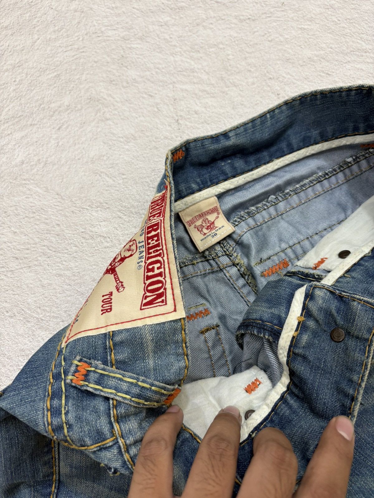 Japanese Brand 00s True Religion Joey Flare Denim Stonewash Y2K USA Size US 30 / EU 46 - 11 Thumbnail