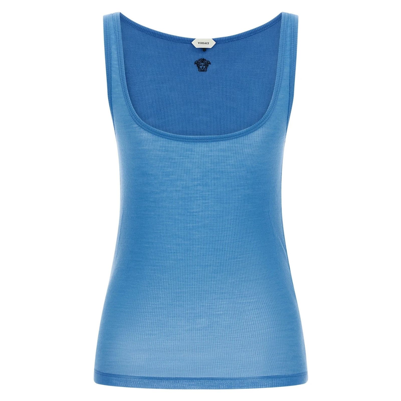 Versace VERSACE Medusa Light Blue Wool Tank Top New & Authentic (Wom Size M / US 6-8 / IT 42-44 - 1 Thumbnail