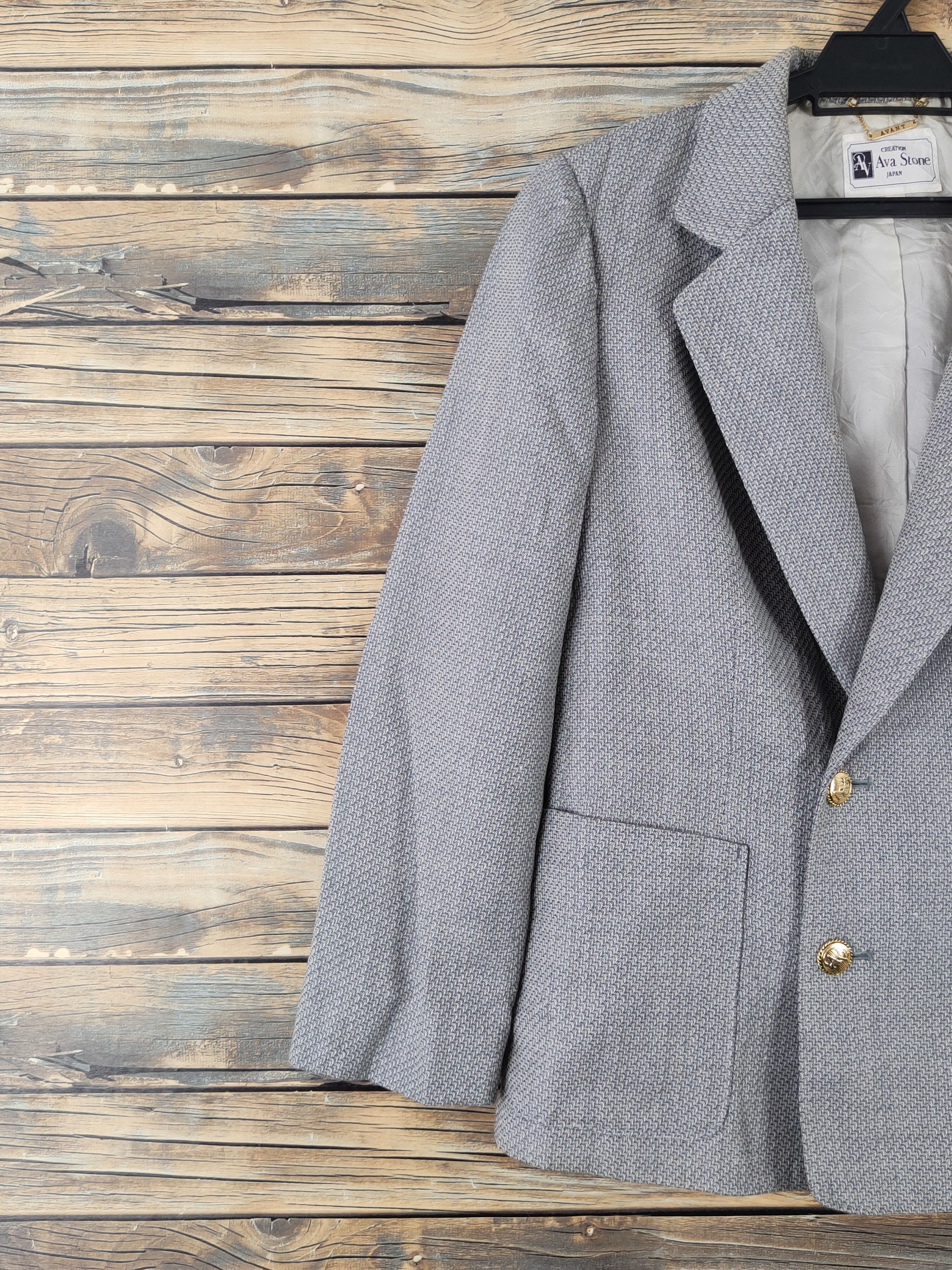 Japanese Brand × Vintage Rare Design 💥 Ava Stone-Lanapon Gray Blazers Size S / US 4 / IT 40 - 3 Thumbnail