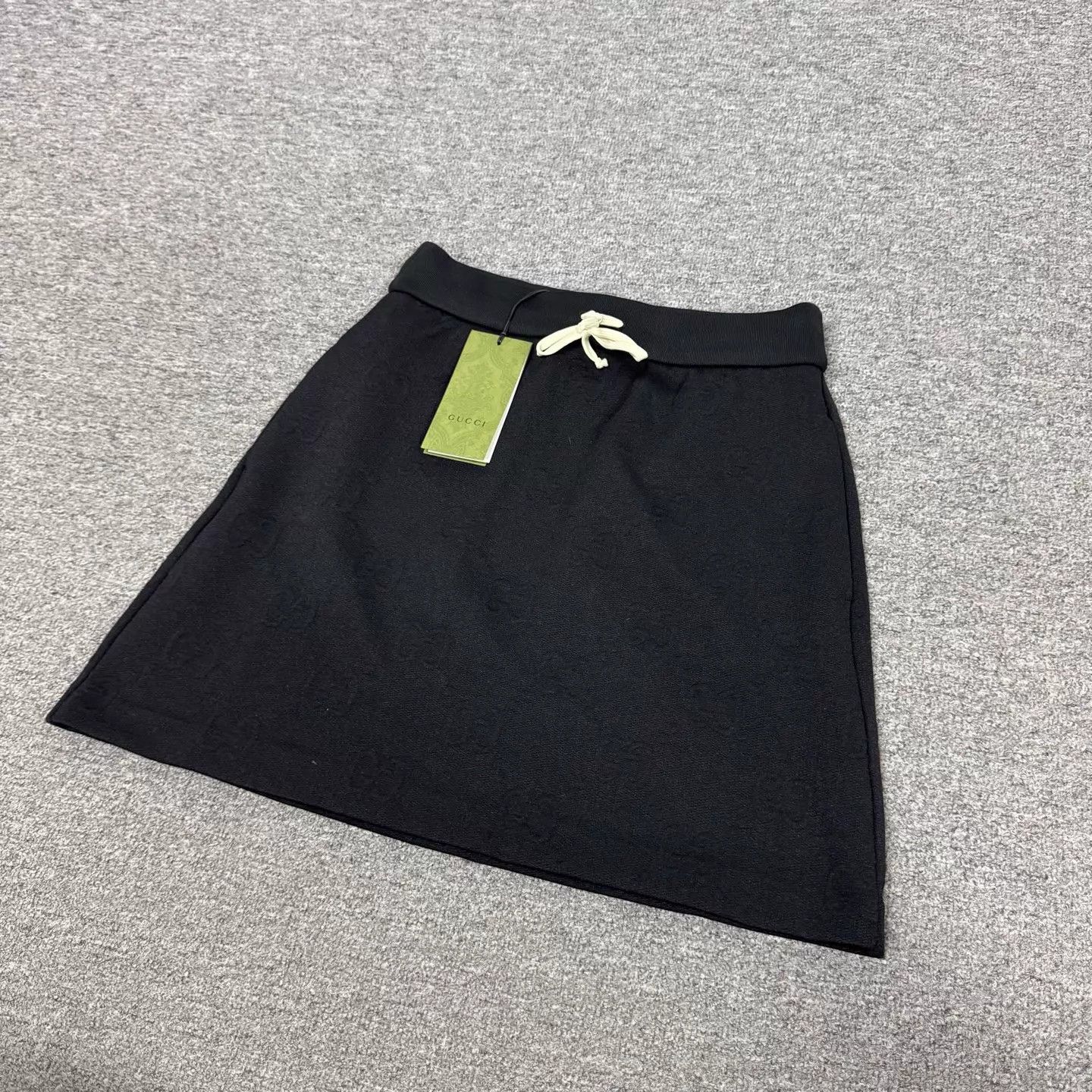 Gucci Gucci Black GG Jacquard Drawstring A-Line Skirt S Size 26" / US 2 / IT 38 - 3 Thumbnail
