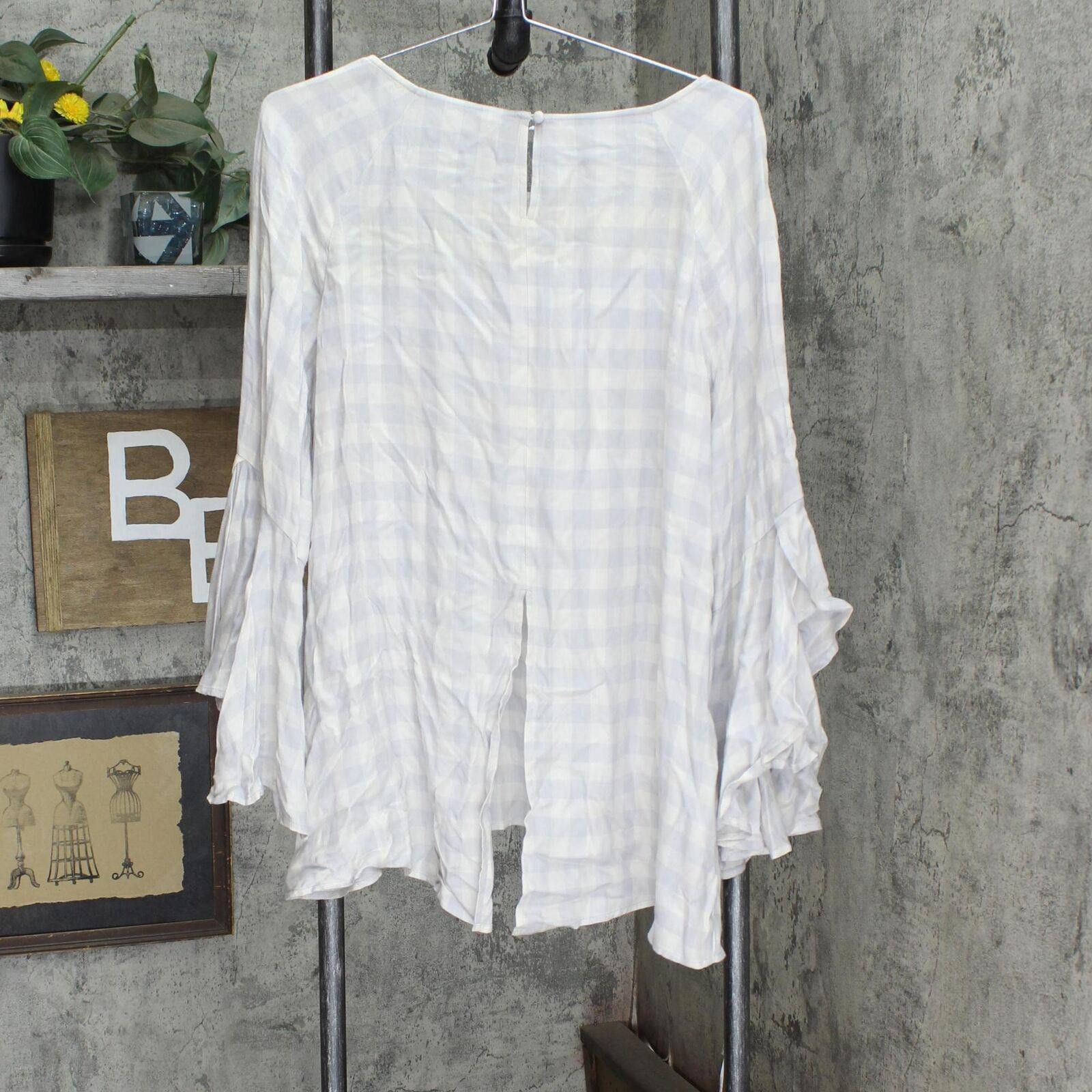 Designer NEW Unbranded Comfy Shirt Top Gray / White See Measurements Size L / US 10 / IT 46 - 2 Thumbnail