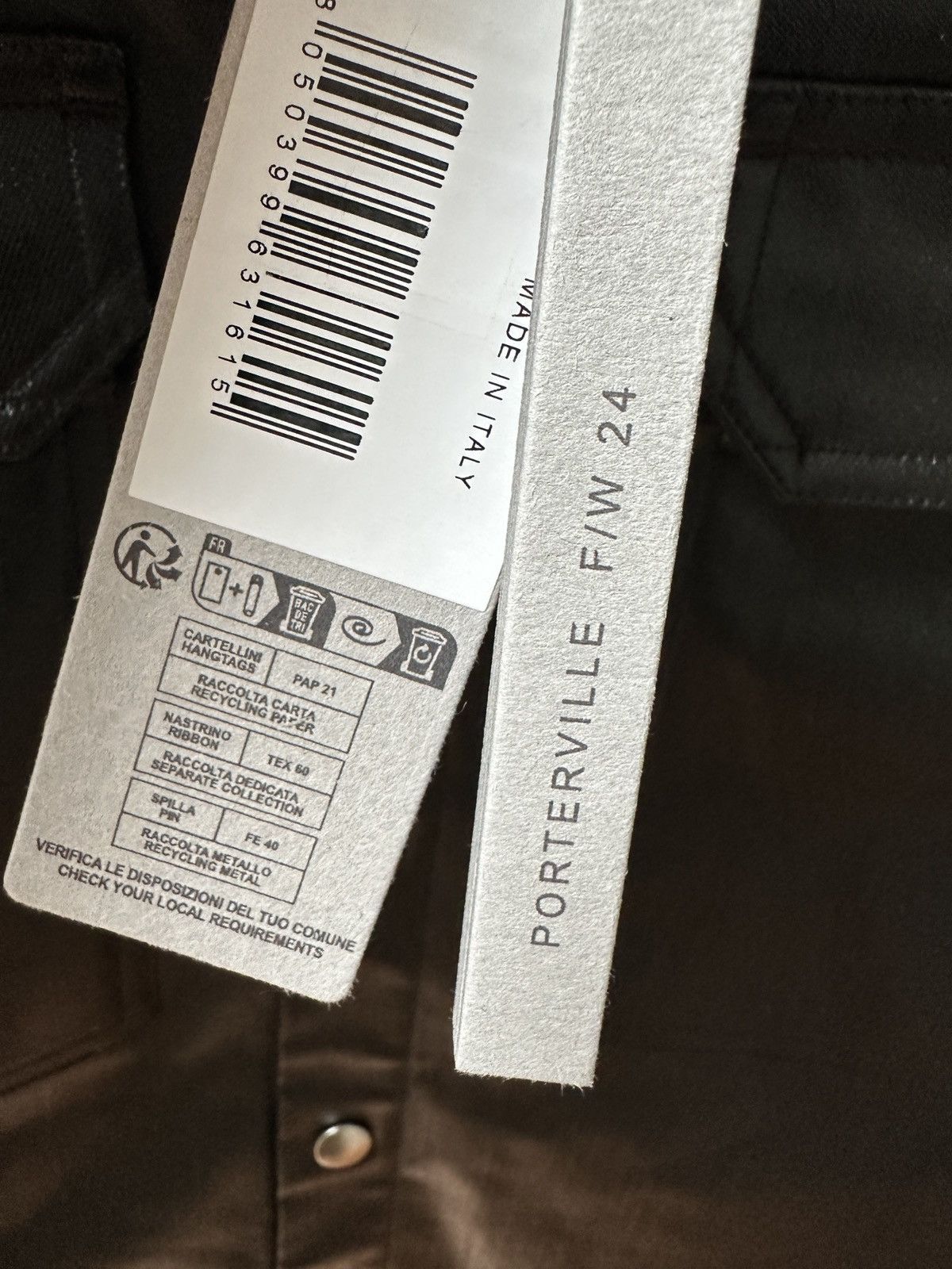 Rick Owens Black Porterville Coated Denim Shirt - 48 Size US M / EU 48-50 / 2 - 7 Thumbnail