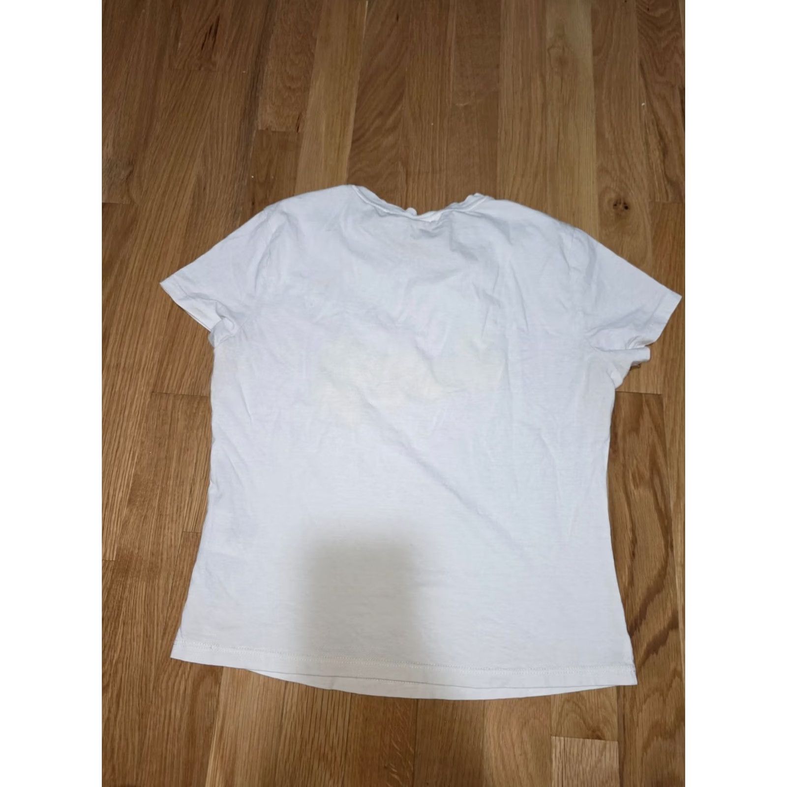 H&M H&M Graphic Tee Women's M White Cotton Sunny Print Short Sleeve Crew Neck T-Shirt Regular Fit Casual Short Sleeve White Logo Basic Size 32" / US 10 / IT 46 - 6 Thumbnail