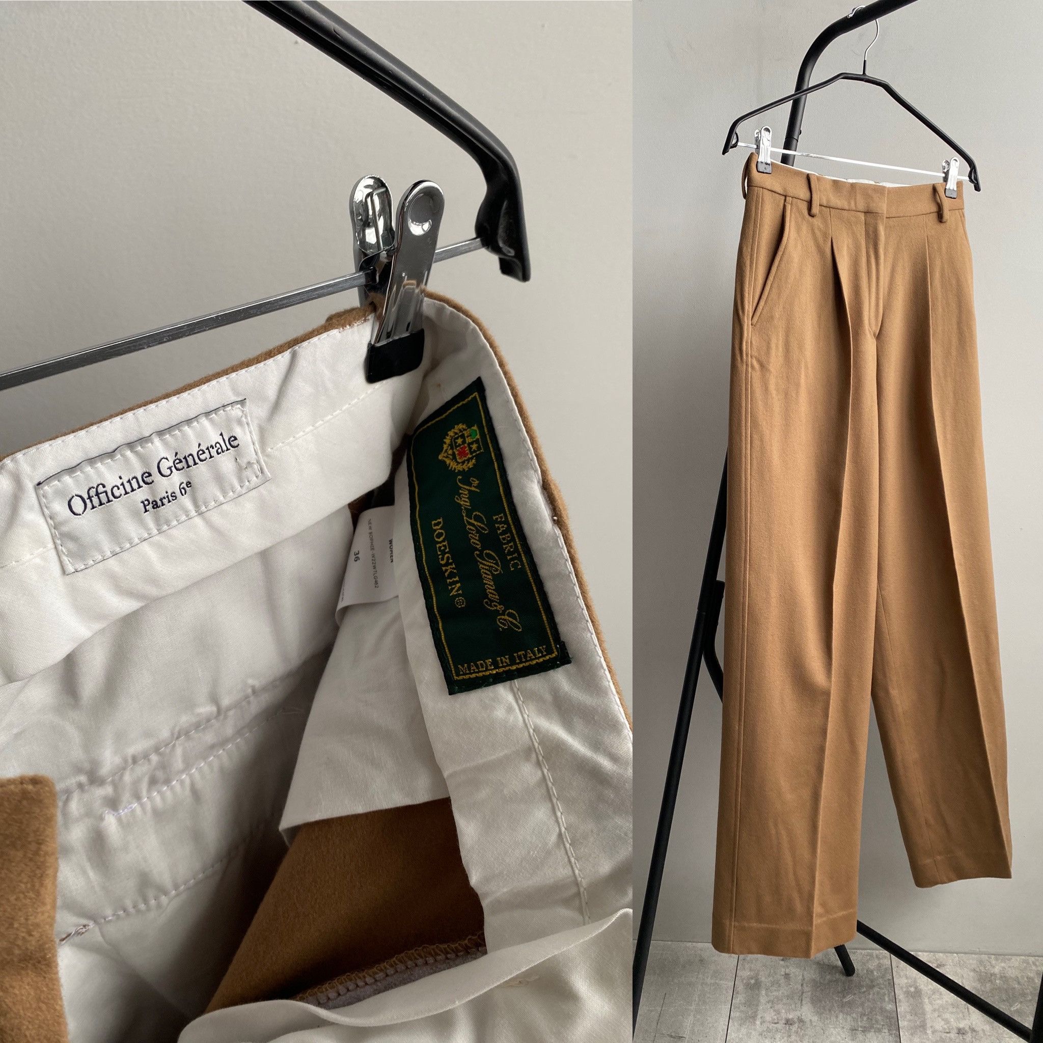 Officine Generale Officine Generale by Ing Loro Piana Sophie Wool Pants Camel Size 36" / US 14 / IT 50 - 1 Thumbnail