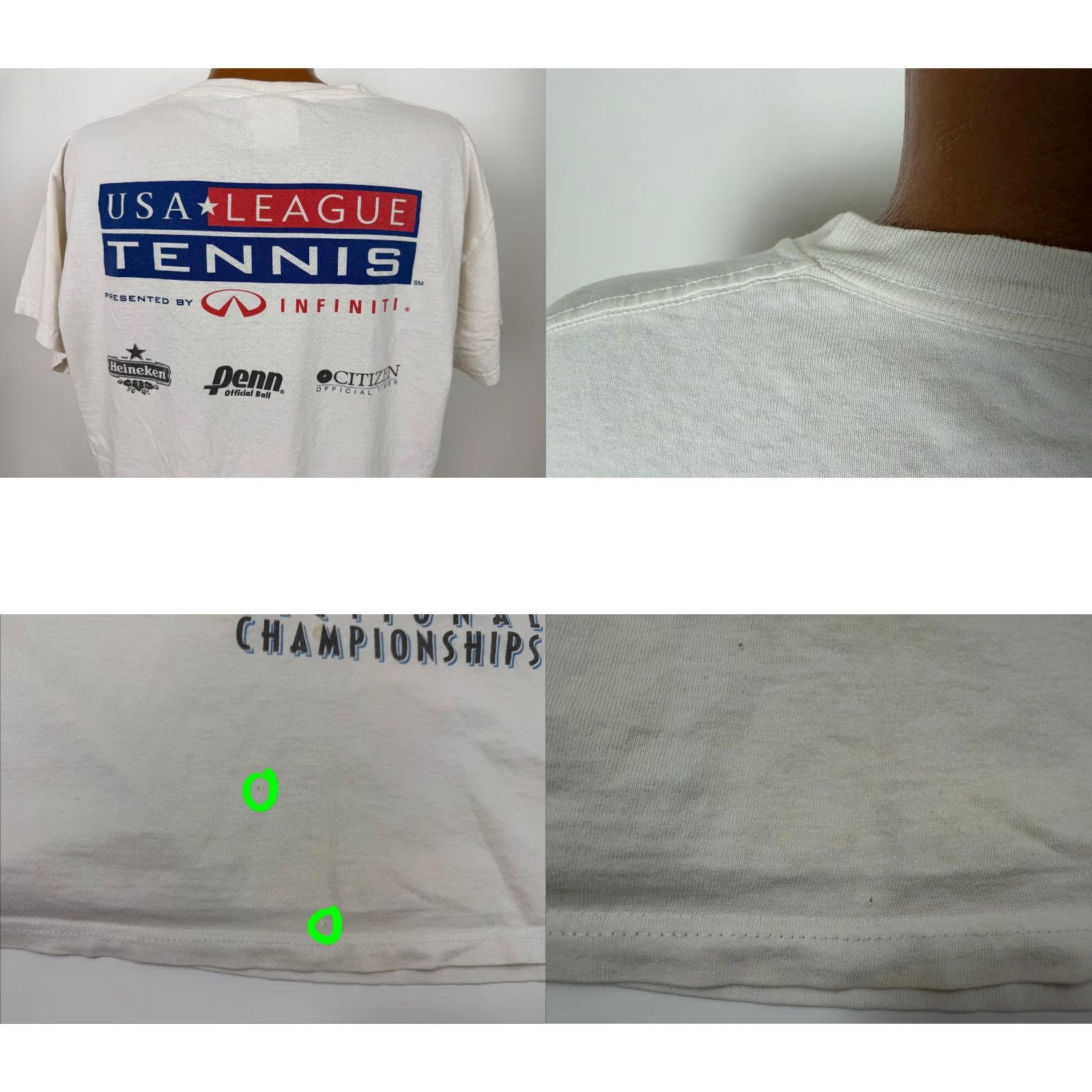 Vintage VINTAGE USTA Tennis Shirt Men L White 2000s 90s Sports Short Sleeve Crew Neck Graphic Print T-Shirt Size US L / EU 52-54 / 3 - 8 Thumbnail