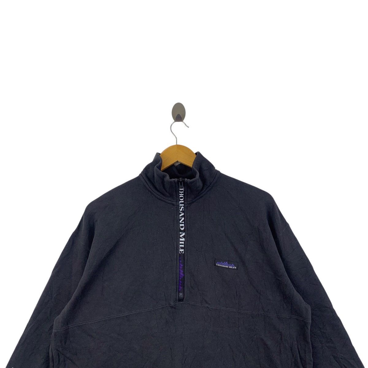 Vintage Vintage THOUSAND MILE Label Half Zipper Fleece Sweatshirt Size US L / EU 52-54 / 3 - 2 Thumbnail
