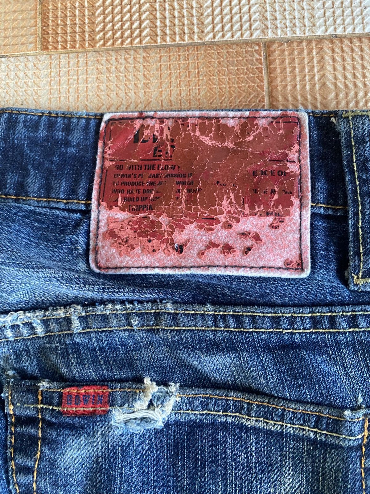 Edwin × PPFM × Vintage Vintage edwin blue trip skinny denim Size US 32 / EU 48 - 8 Thumbnail