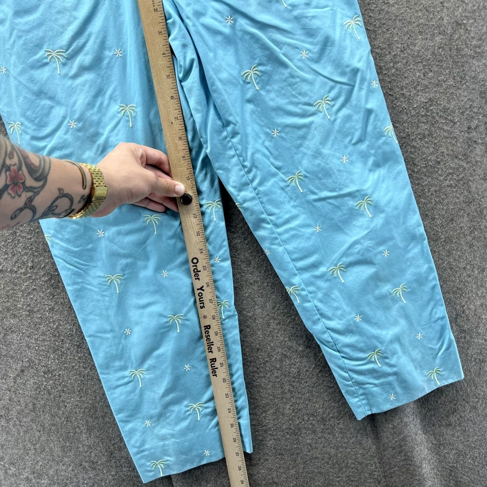 Brooks Brothers VINTAGE Brooks Brothers 346 Pants Womens Small Blue Palm Tree Embroidered Tropical Chino Casual Travel Size 28" / US 6 / IT 42 - 6 Thumbnail