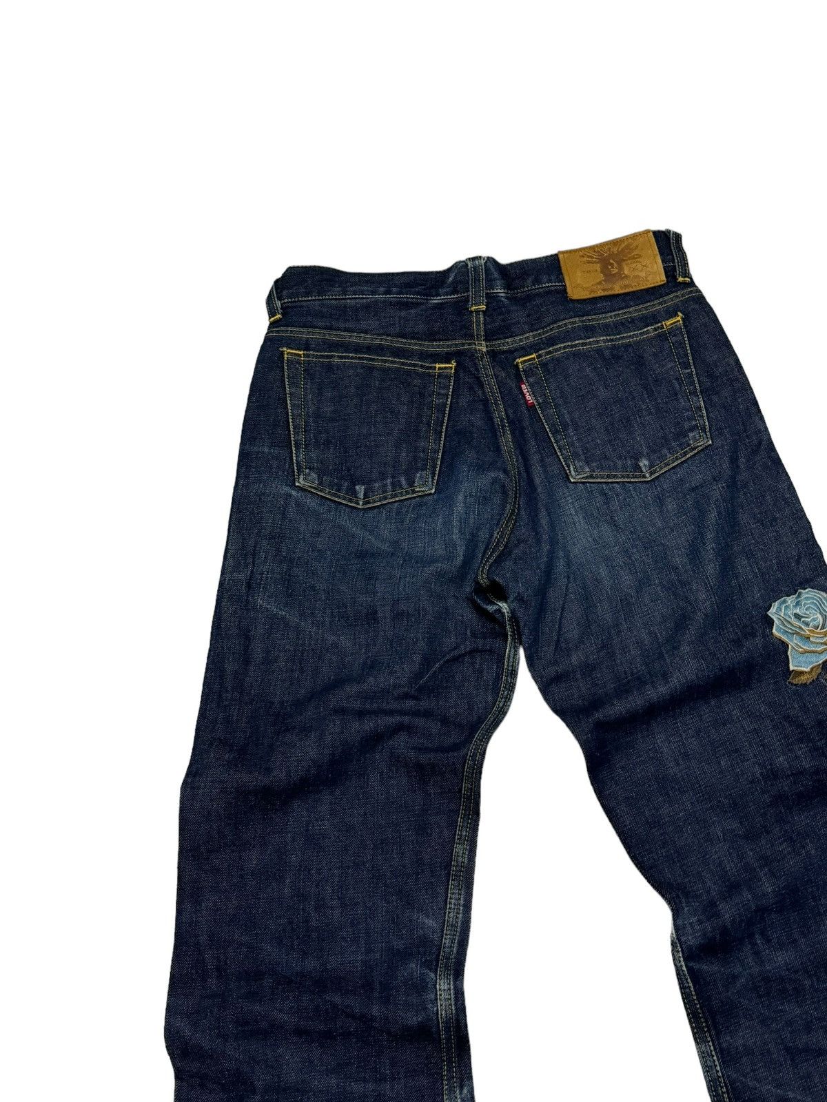 Japanese Brand × Vintage FLARE OZONE COMMUNITY FLOWER EMBROIDERY DENIM JEANS Size US 27 - 9 Thumbnail