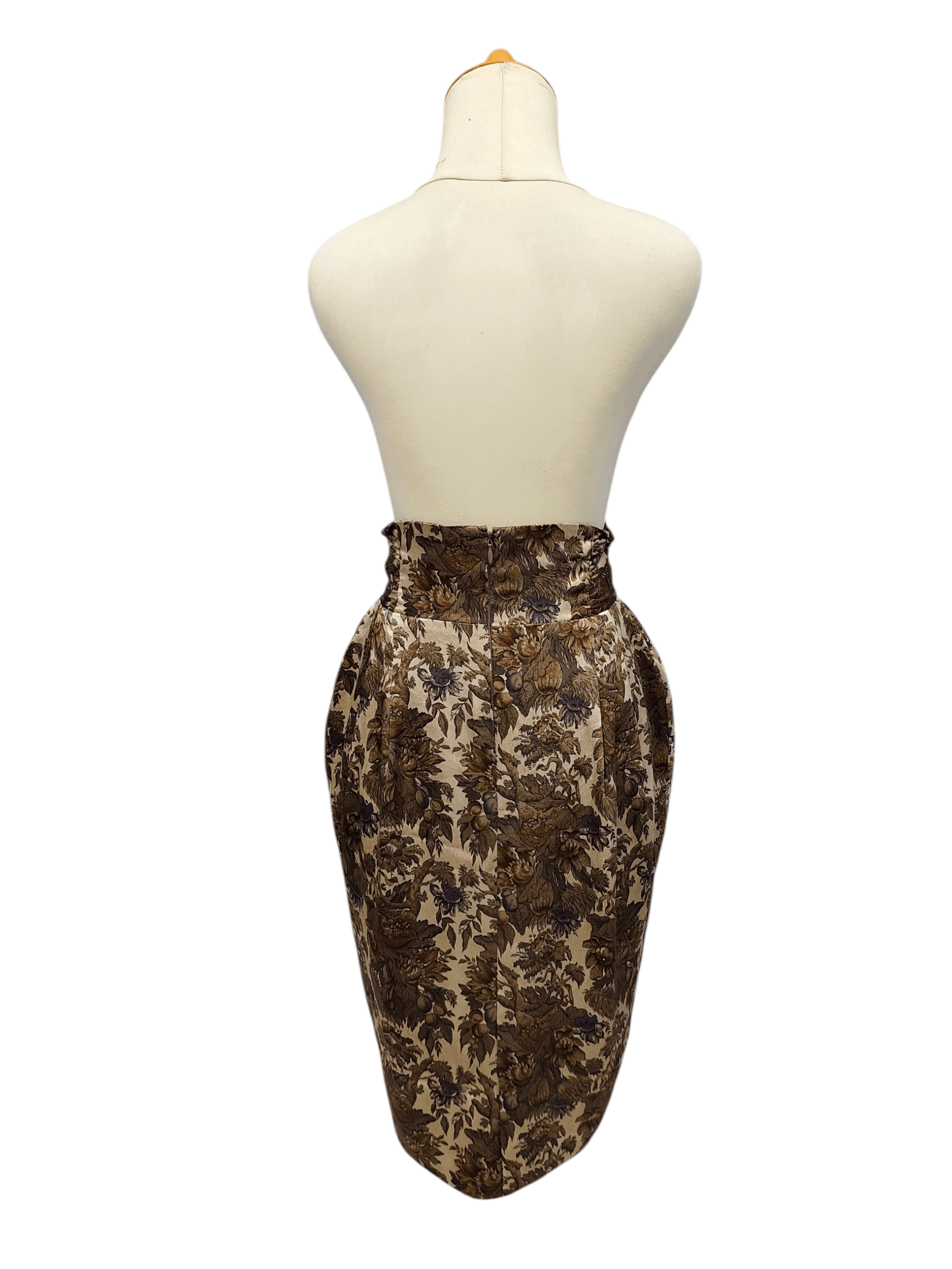 Kansai Yamamoto Kansai 🇯🇵 Baroque Floral Sculpted Balloon Silhouette Silk Size 28" / US 6 / IT 42 - 3 Thumbnail