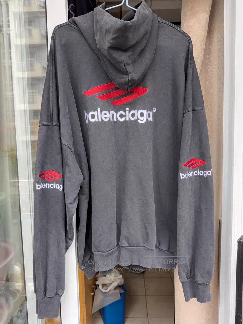 Balenciaga Balenciaga Racing 3B Embroidered Hooded Sweatshirt Jacket Size US M / EU 48-50 / 2 - 2 Thumbnail