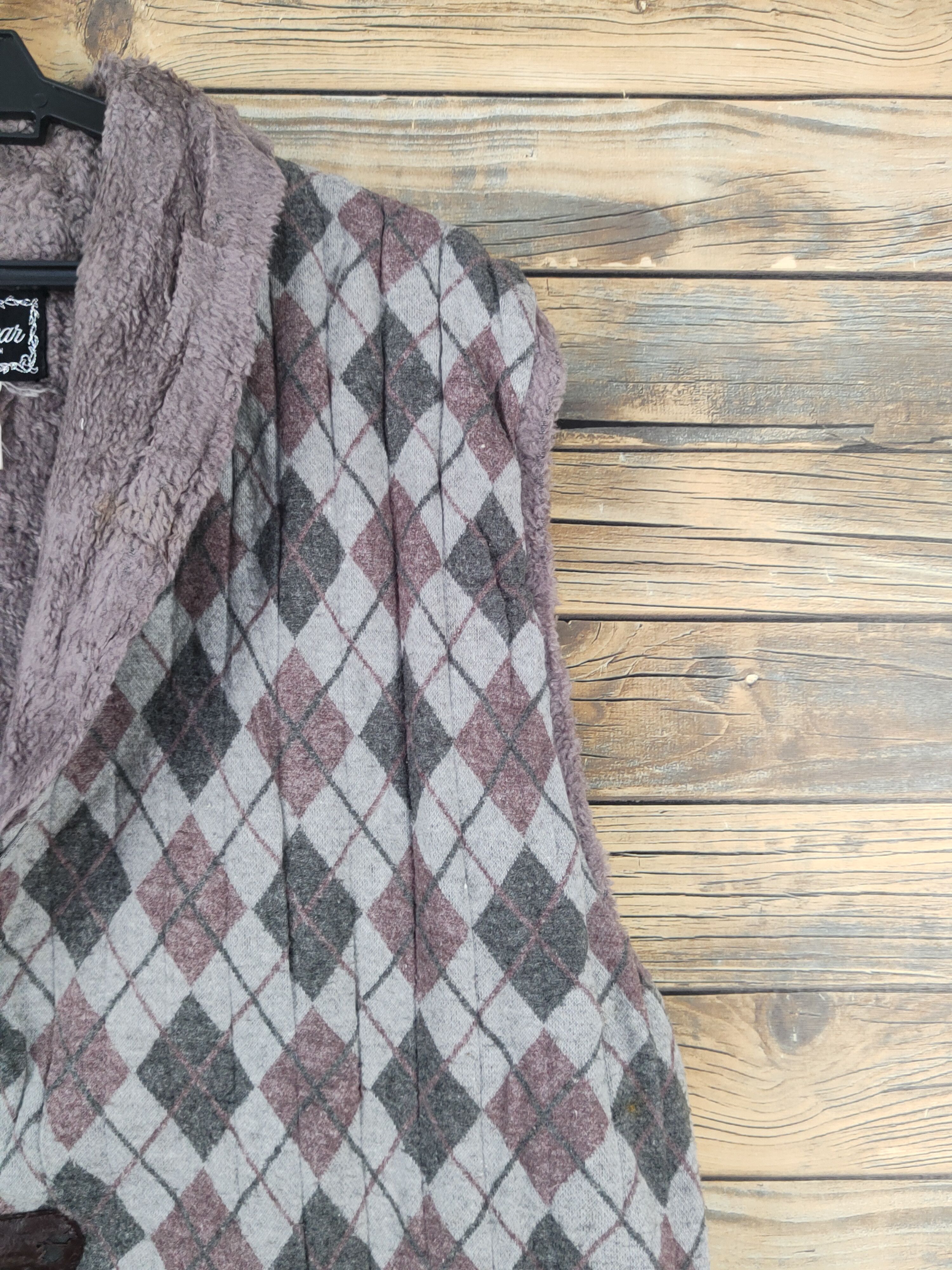 Vintage Japanese Brand Purple Gray Fur Mohair Vests