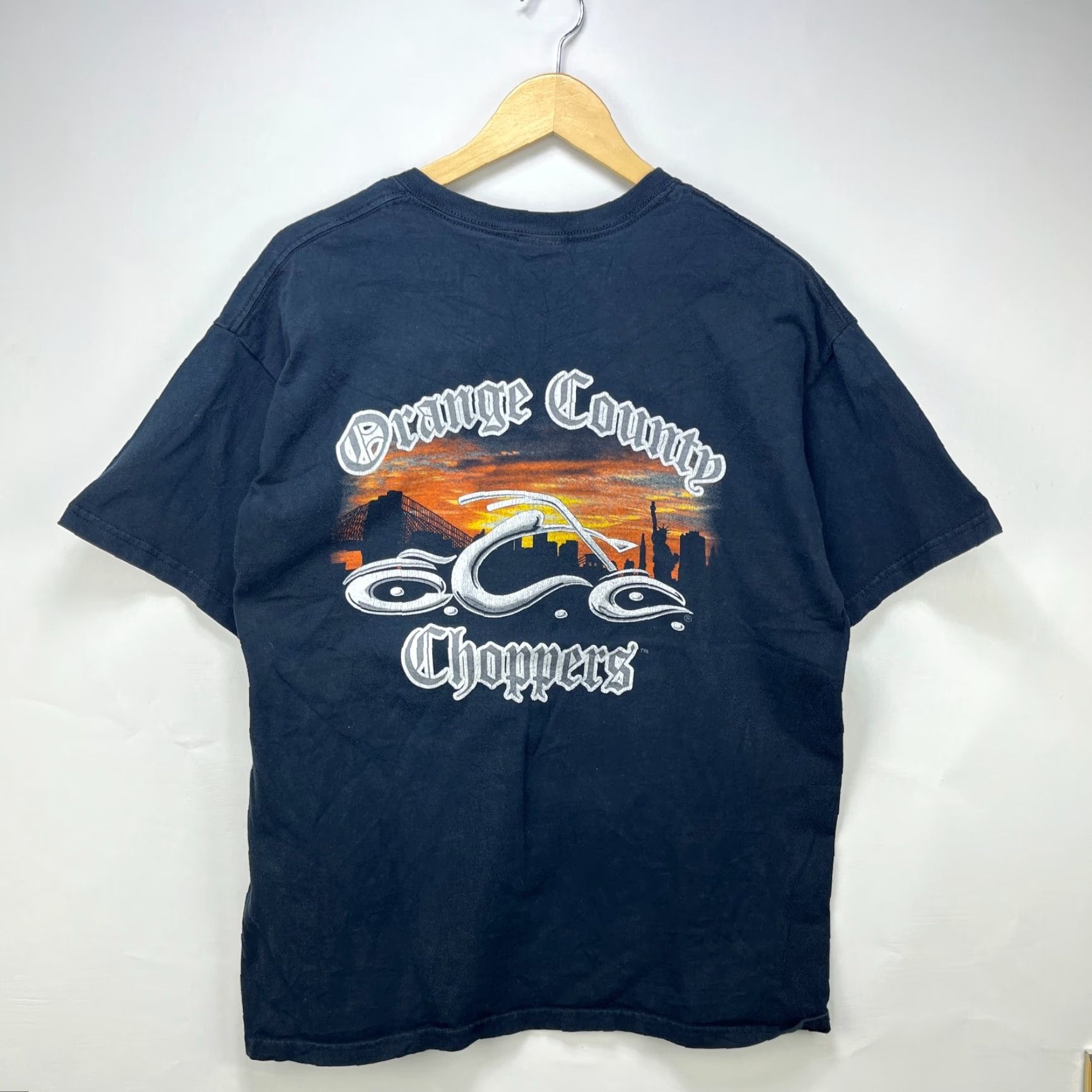 Vintage VINTAGE Sun Faded Orange County Choppers Biker T-Shirt Men L Black NY Large Size US L / EU 52-54 / 3 - 2 Thumbnail
