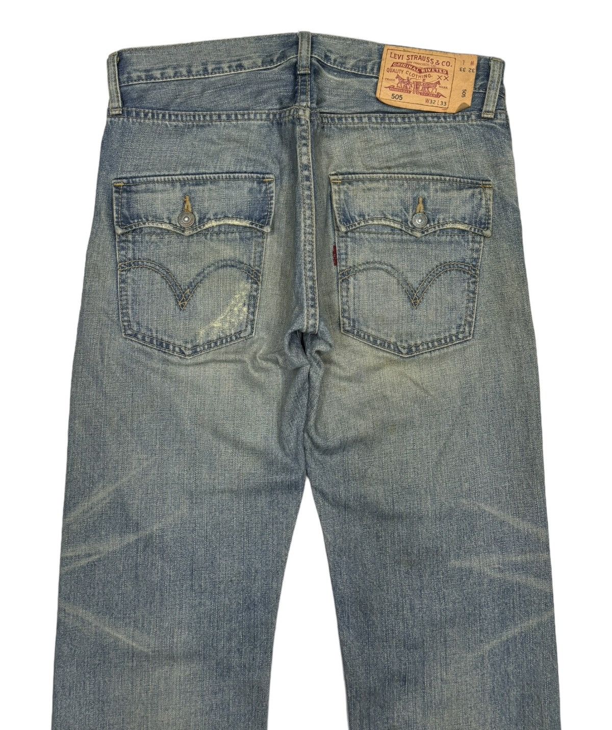 Levi's 🔥LEVIS 505 FLAP POCKET DISTRESSED DENIM JEANS Size US 32 / EU 48 - 4 Thumbnail