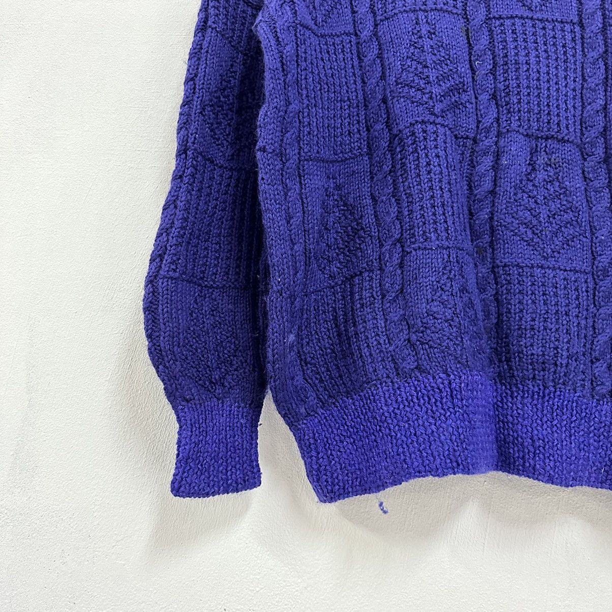 Aran Isles Knitwear × Japanese Brand × Vintage Vintage Purple Japan Knitwear Sweater Jumper Size US M / EU 48-50 / 2 - 4 Thumbnail