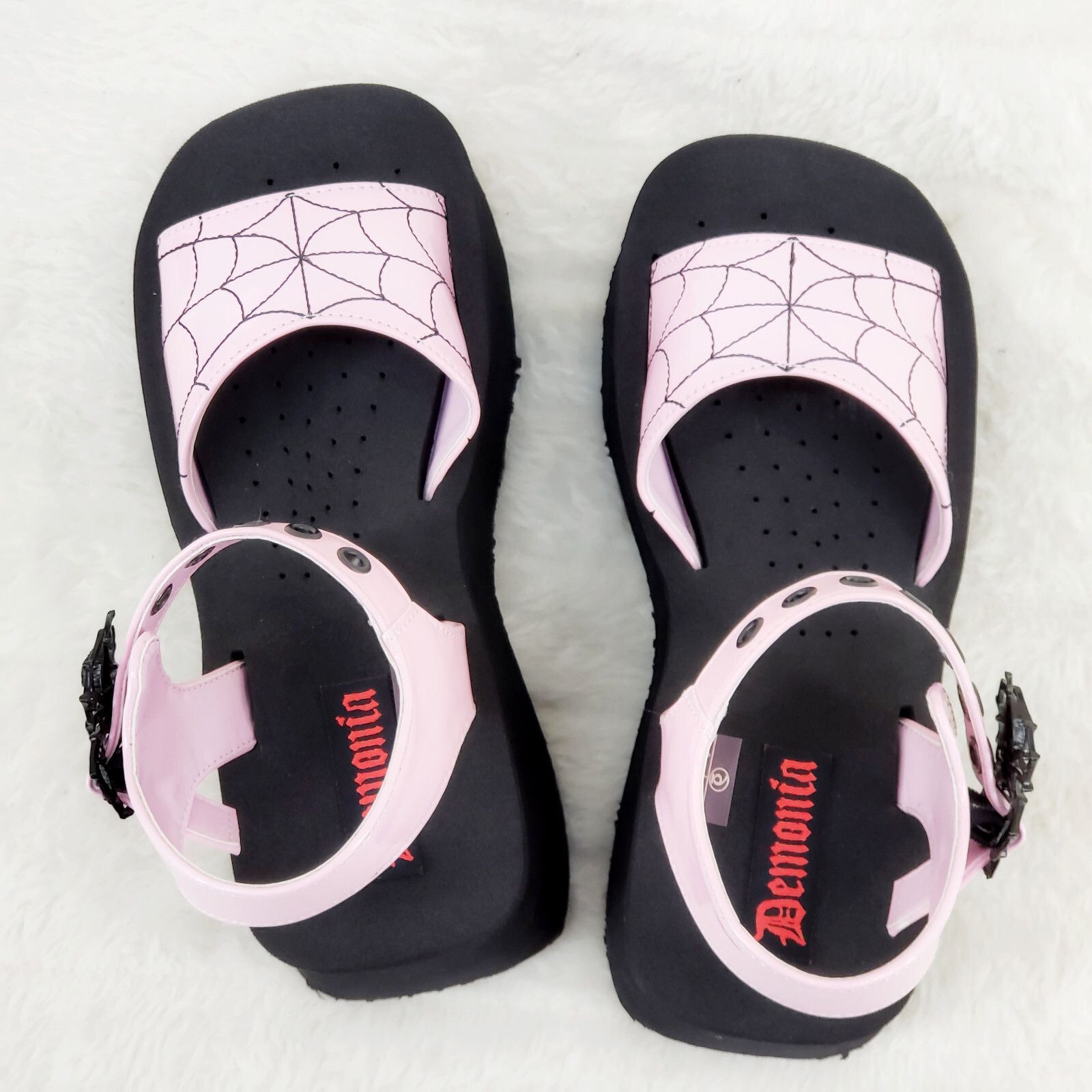 Other DEMONIA Funn Goth Spider Web Platform Sandals Shoes Pink Hol Size US 9 / IT 39 - 4 Thumbnail