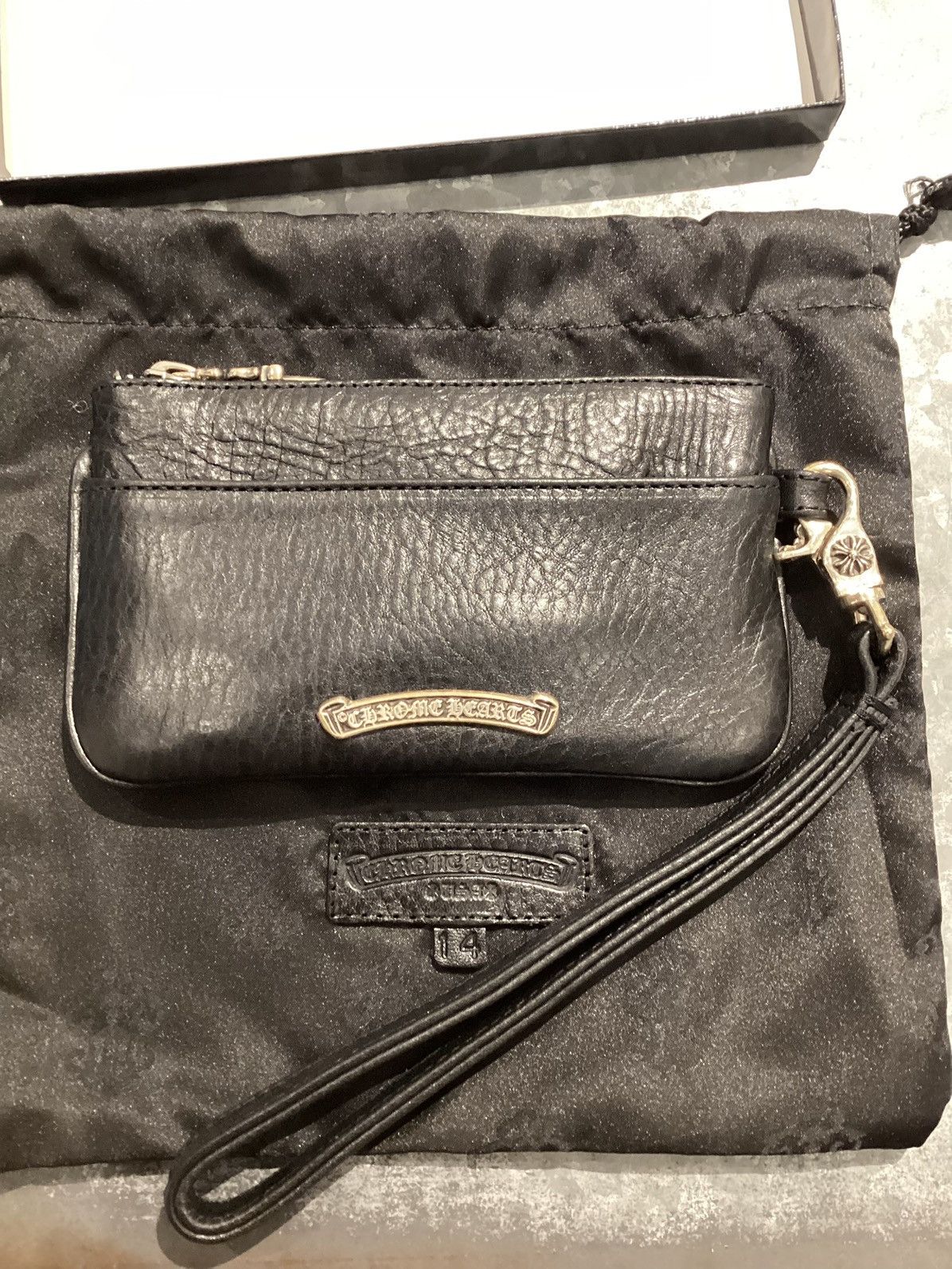 Chrome Hearts Leather cross patch lobster clasp wristlet wallet cardholder Size ONE SIZE - 2 Thumbnail